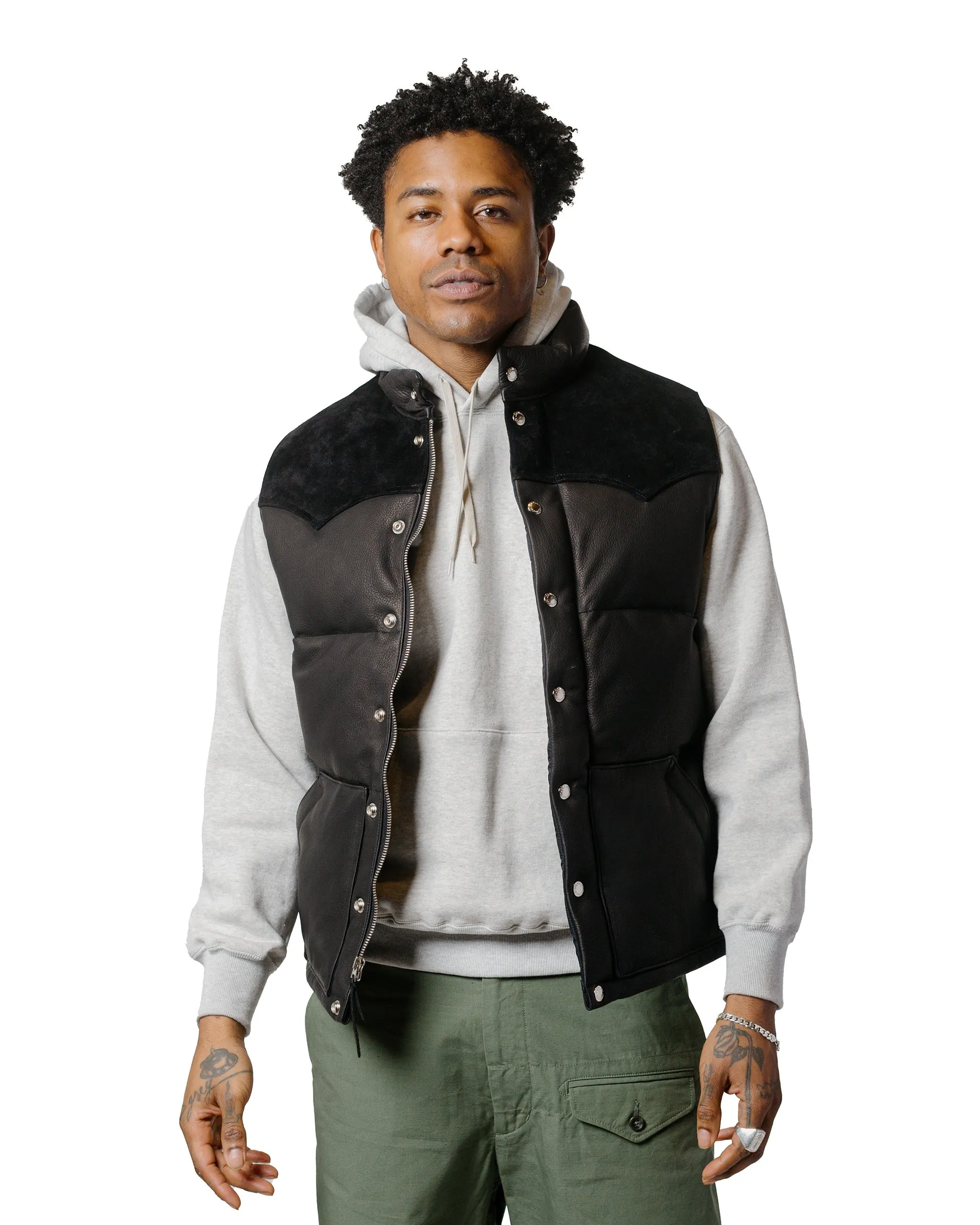 The Real McCoy's MJ22119 Deerskin Down Vest Black sold by Lost & Found product image thumbnail 2