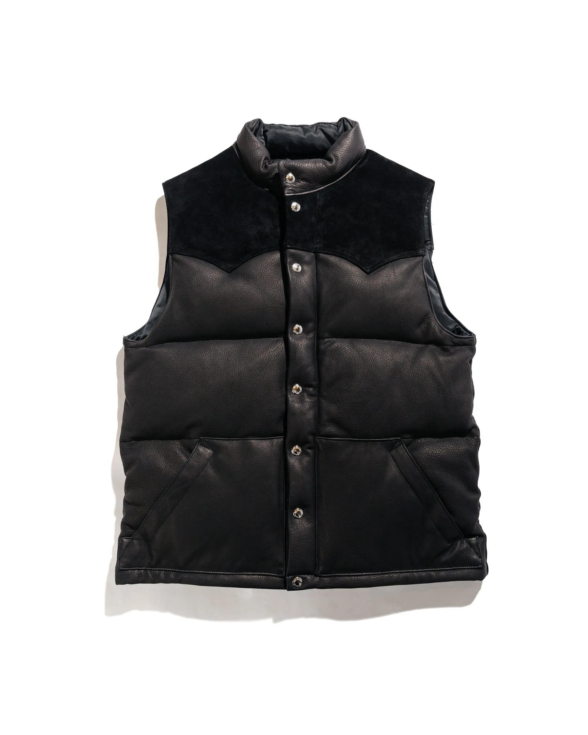 The Real McCoy's MJ22119 Deerskin Down Vest Black sold by Lost & Found