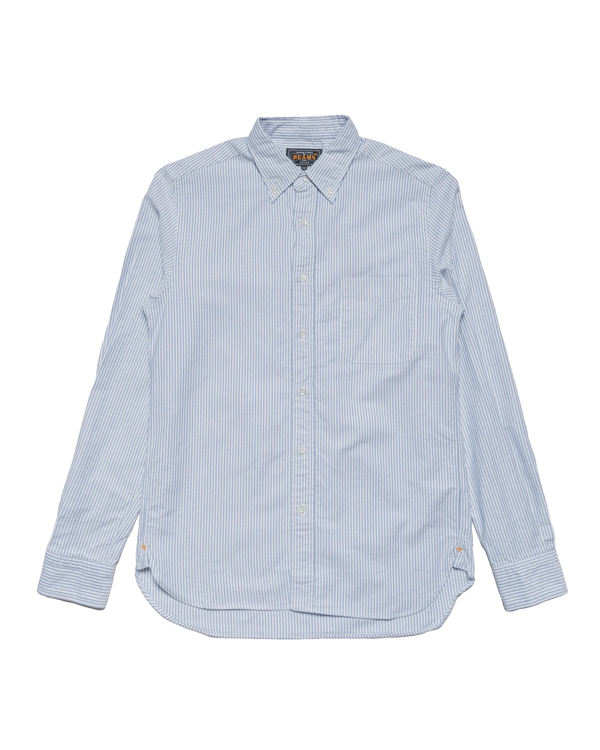 Beams Plus B.D. Oxford Candy Stripe Blue sold by Lost & Found