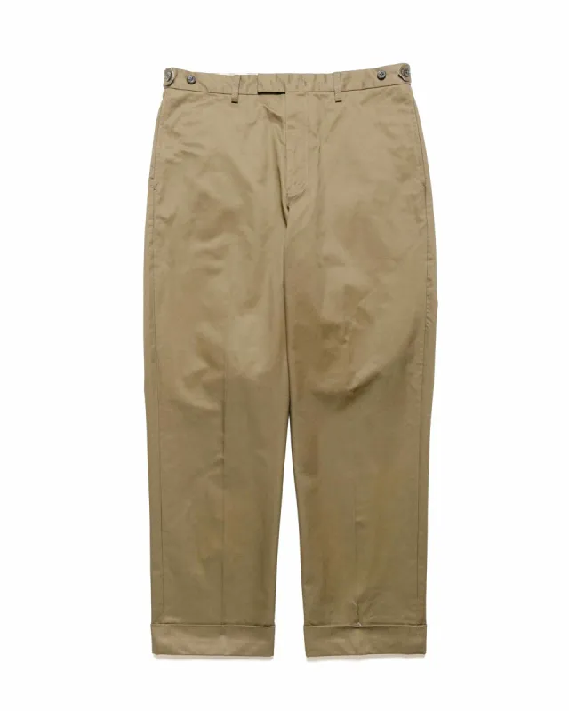 Beams Plus IVY Trousers Ankle-Cut 80/3 Twill Olive made by BEAMS PLUS