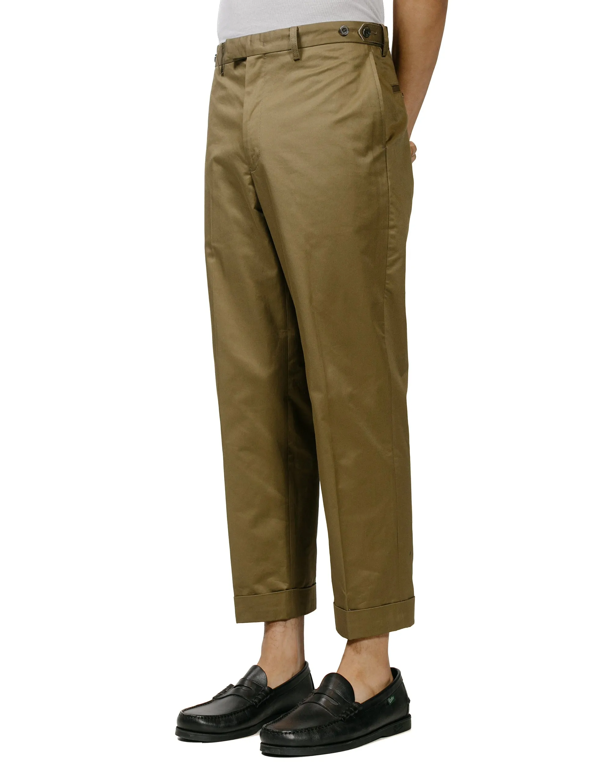 Beams Plus IVY Trousers Ankle-Cut 80/3 Twill Olive sold by Lost & Found product image thumbnail 2