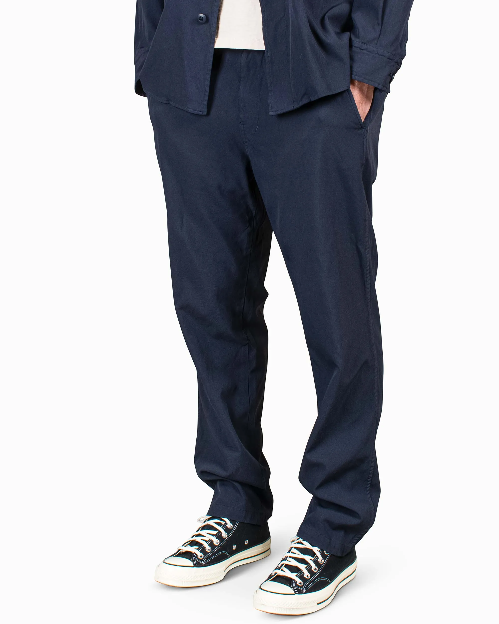 Sage de Cret Tapered Pants Navy Polyester Oxford sold by Lost & Found product image thumbnail 4