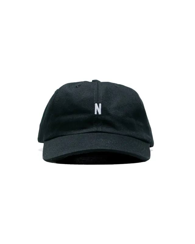 Norse Projects Twill Sports Cap Black sold by Lost & Found