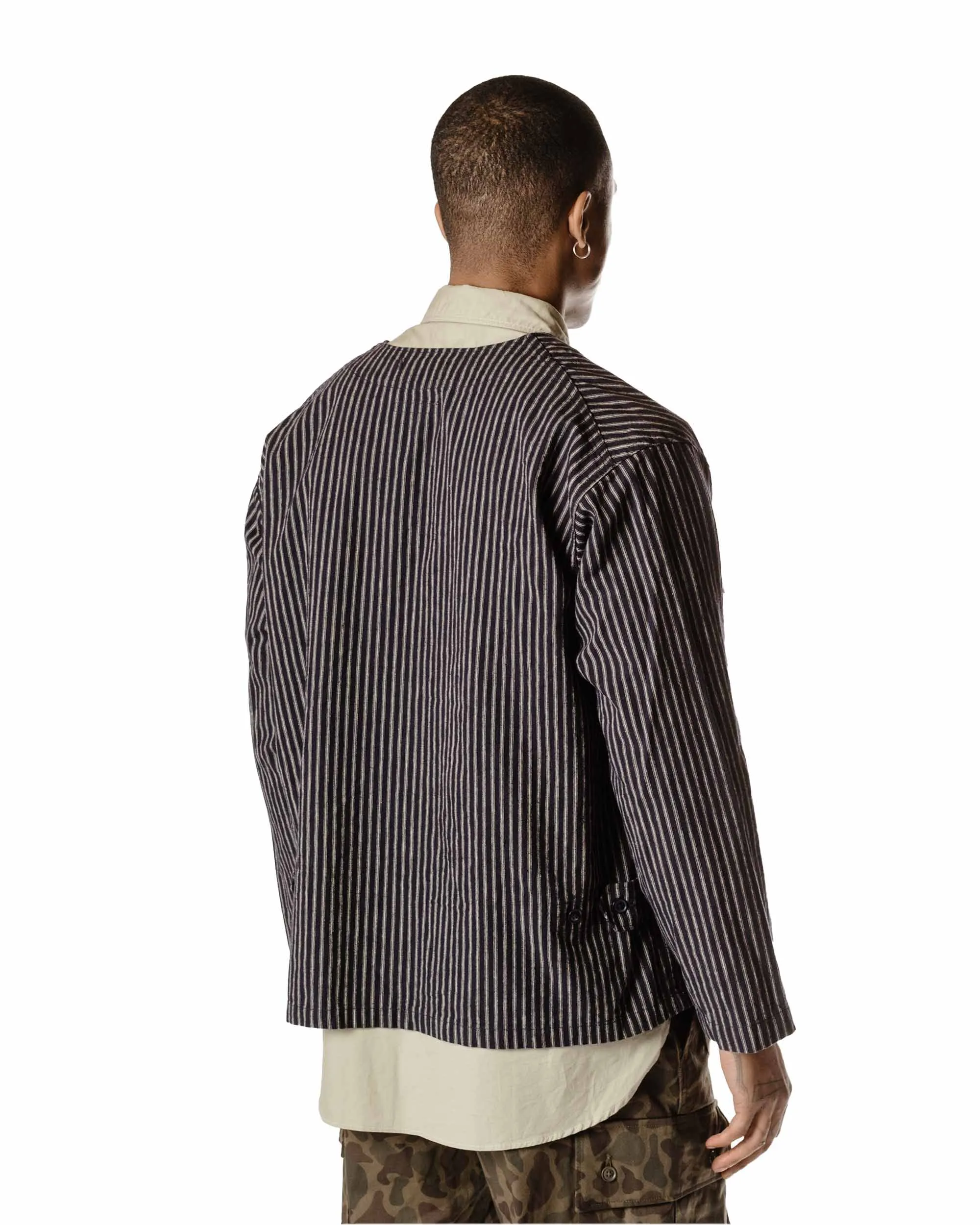 Engineered Garments Cardigan Jacket Navy/Grey LC Stripe sold by Lost & Found product image thumbnail 4