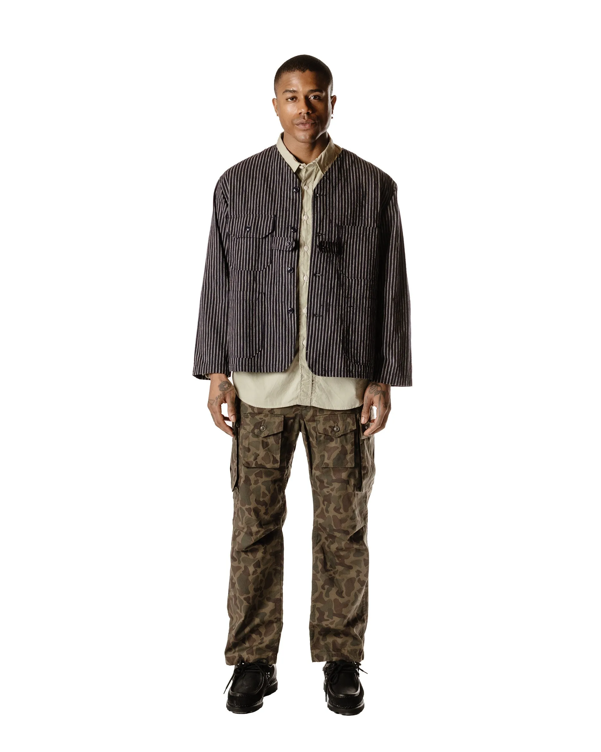 Engineered Garments Cardigan Jacket Navy/Grey LC Stripe sold by Lost & Found product image thumbnail 2