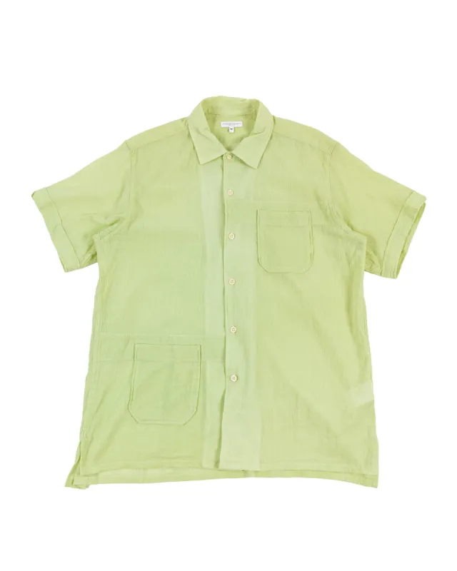 Engineered Garments Camp Shirt Lime Cotton Crepe sold by Lost & Found