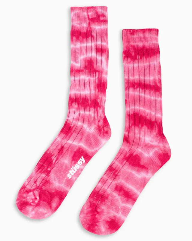 Stüssy Dyed Ribbed Crew Socks Amber sold by Lost & Found