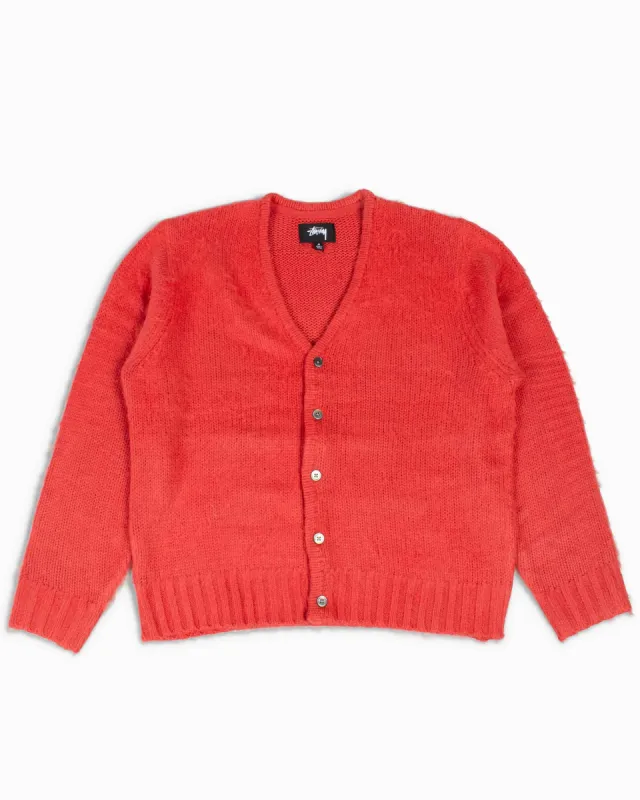 Stüssy Brushed Cardigan Red sold by Lost & Found
