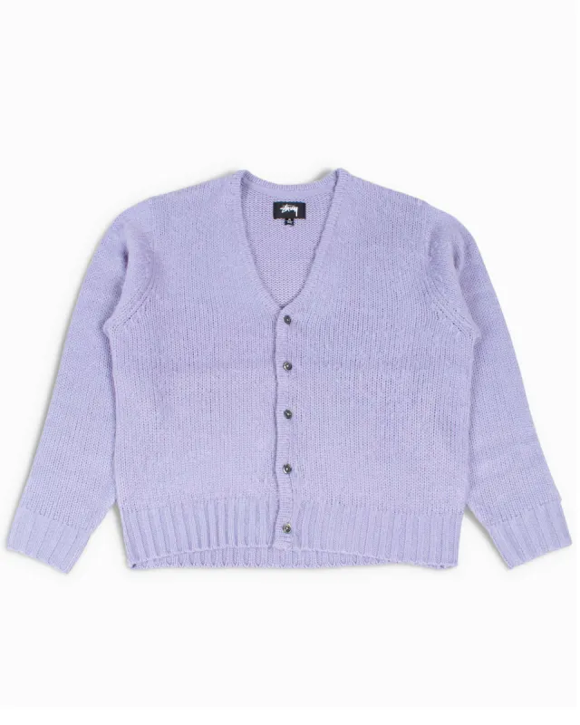 Stüssy Brushed Cardigan Lavender sold by Lost & Found