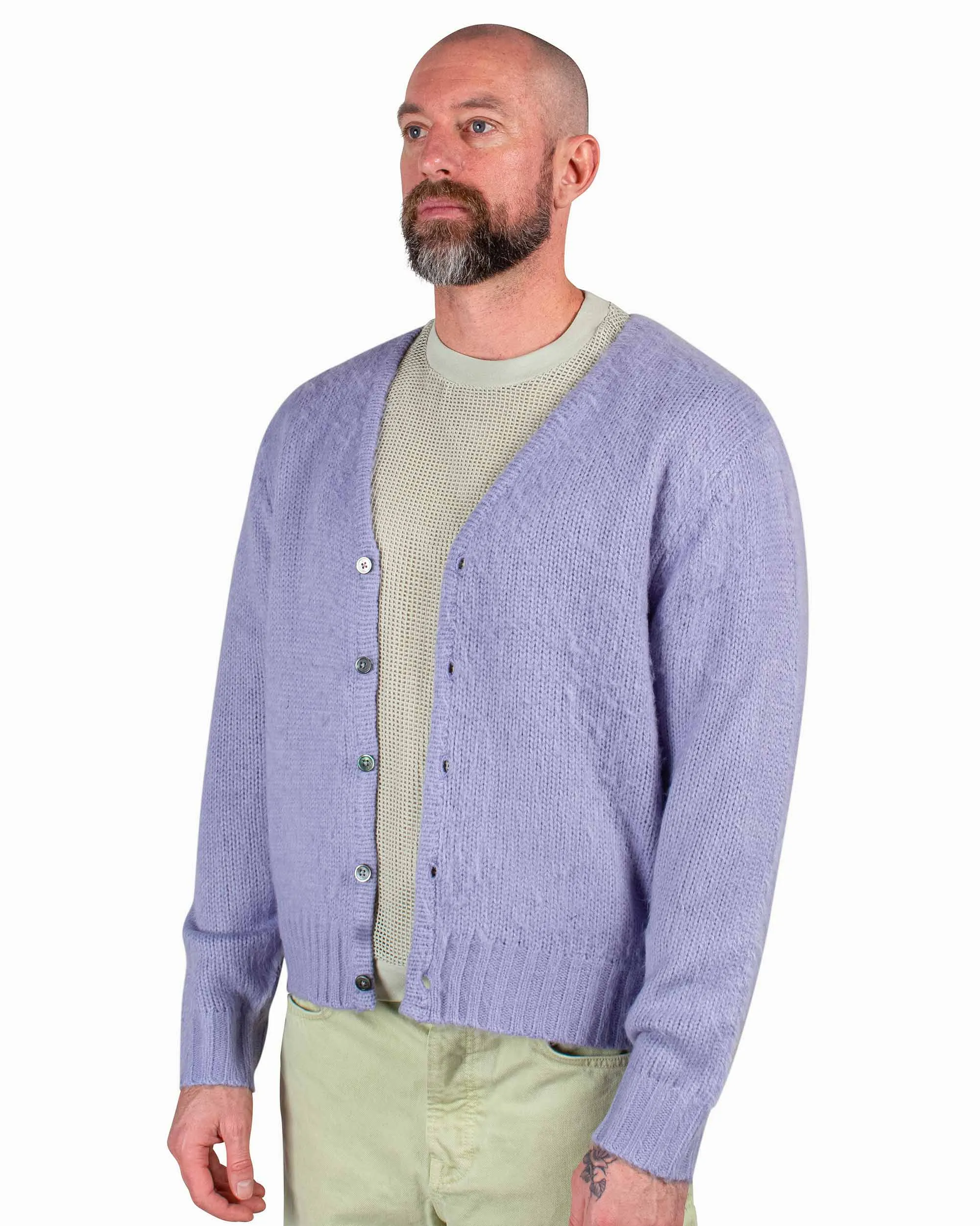 Stüssy Brushed Cardigan Lavender sold by Lost & Found product image thumbnail 4