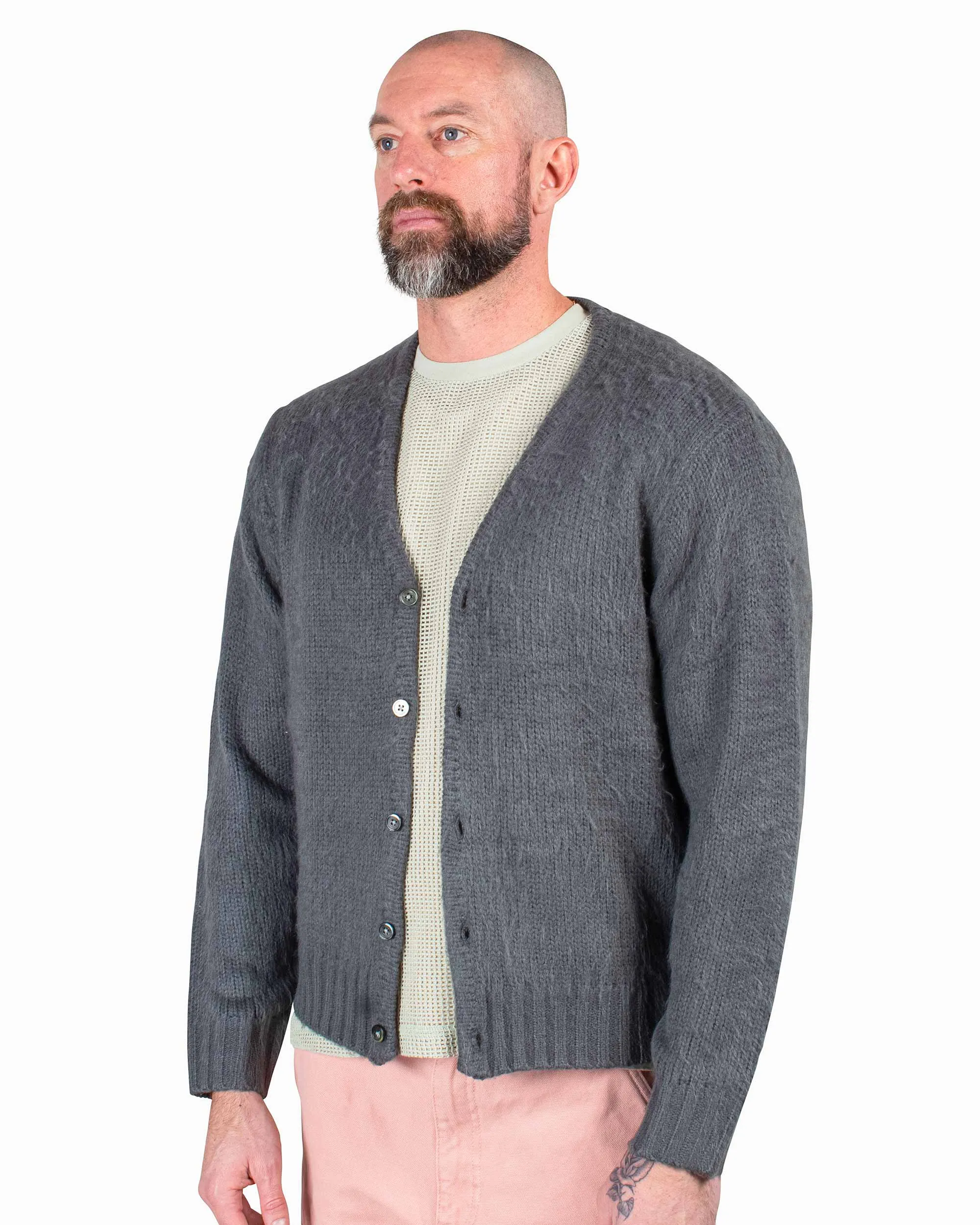 Stüssy Brushed Cardigan Charcoal sold by Lost & Found product image thumbnail 4