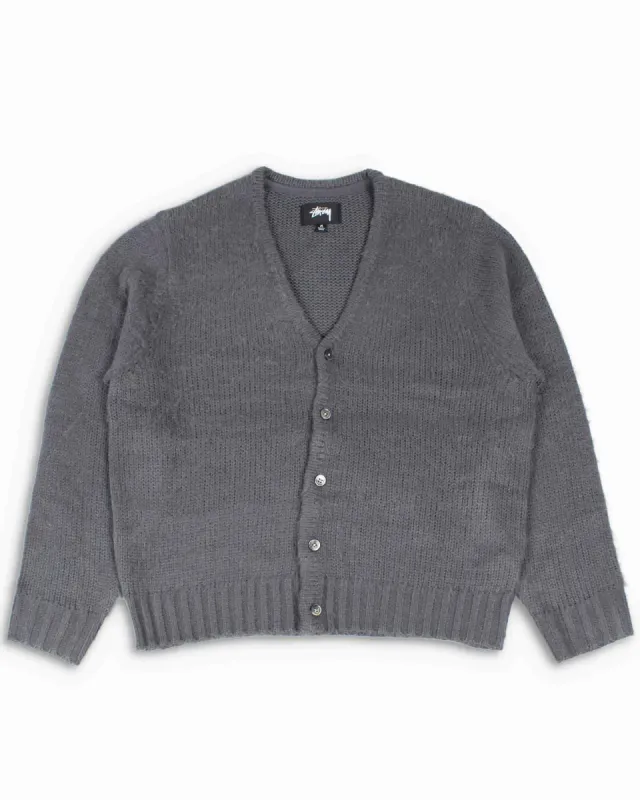 Stüssy Brushed Cardigan Charcoal sold by Lost & Found