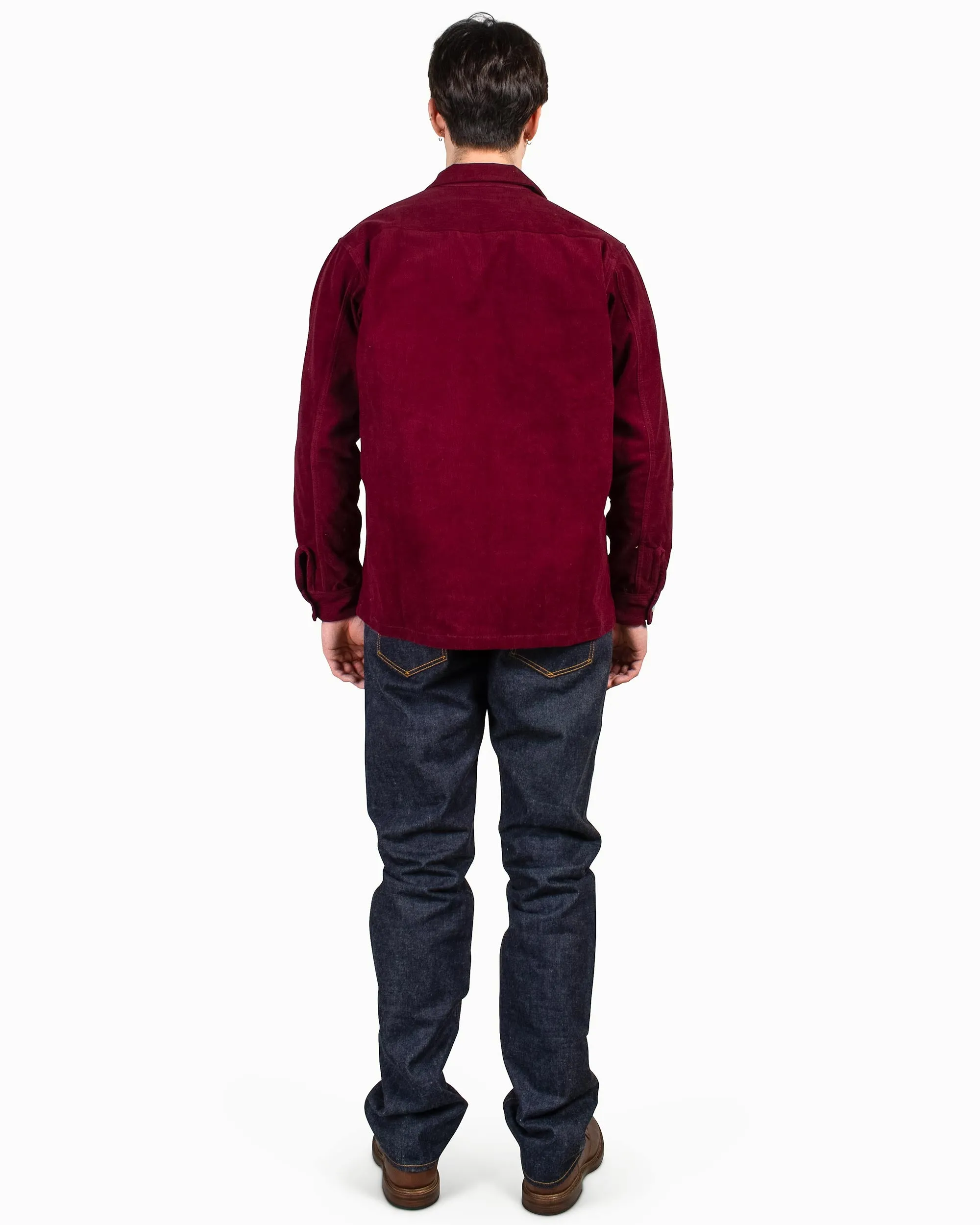 The Real McCoy's MS22102 Corduroy Open Collar Shirt Burgundy sold by Lost & Found product image thumbnail 3