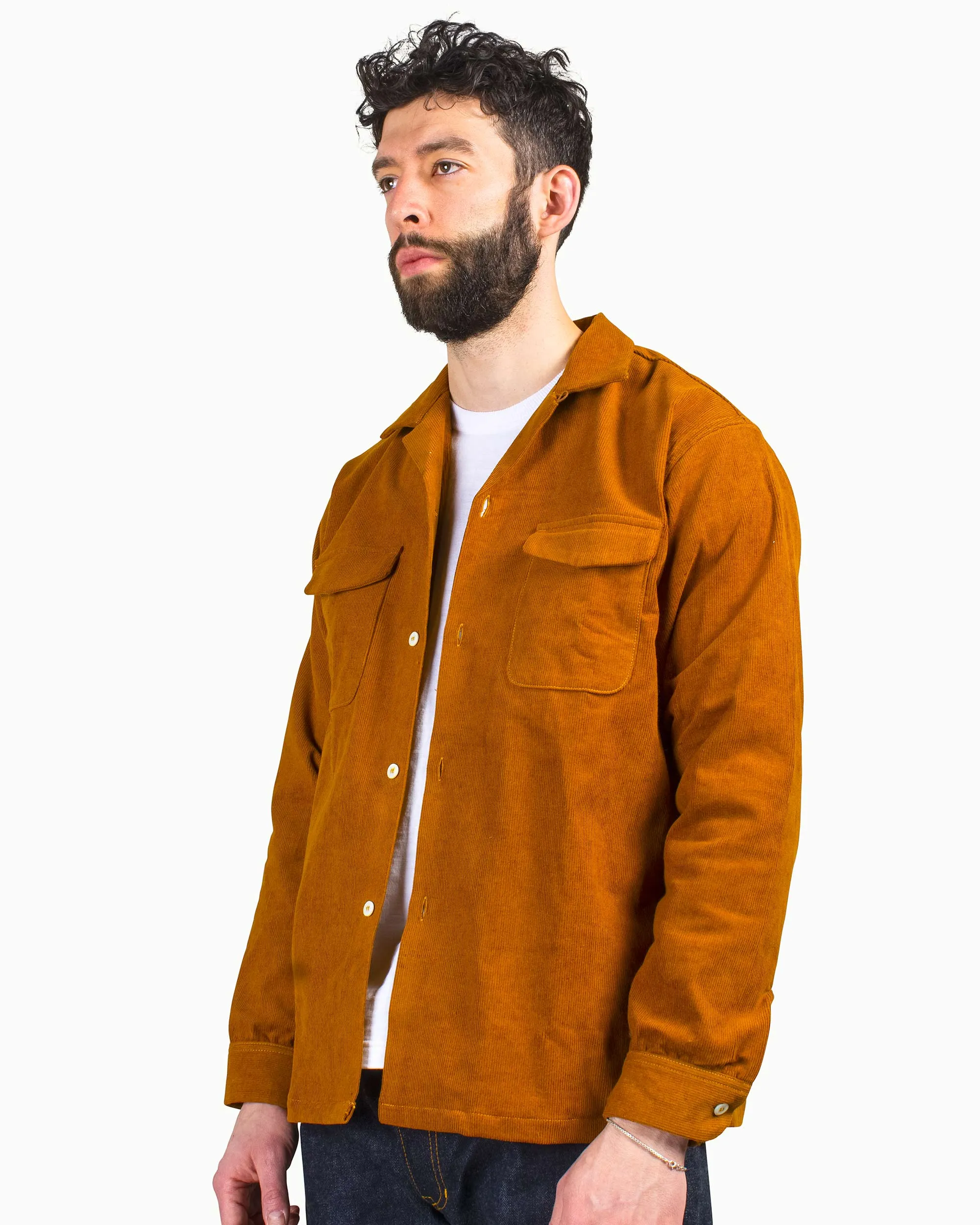 The Real McCoy's MS22102 Corduroy Open Collar Shirt Mustard sold by Lost & Found product image thumbnail 4
