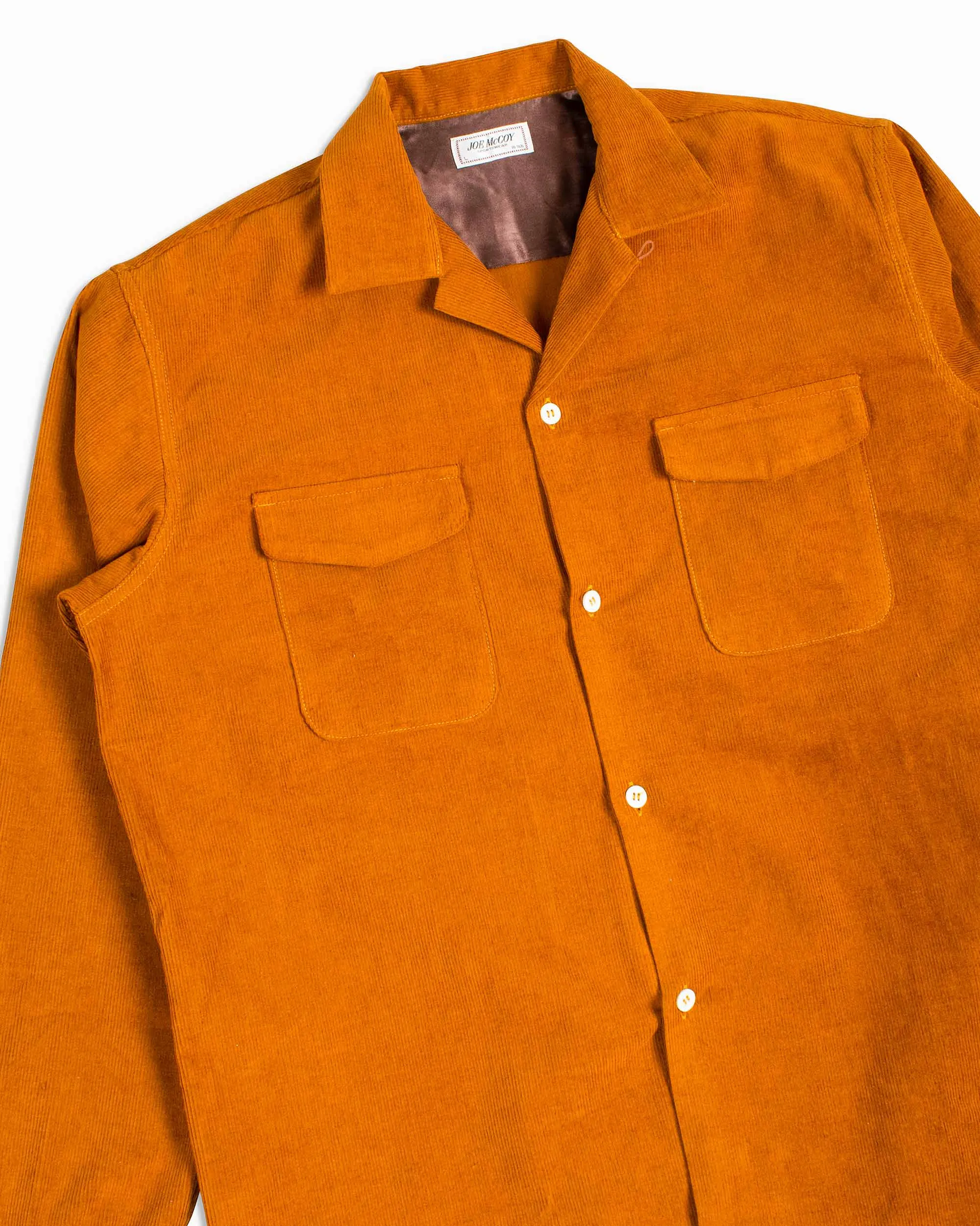 The Real McCoy's MS22102 Corduroy Open Collar Shirt Mustard sold by Lost & Found product image thumbnail 5