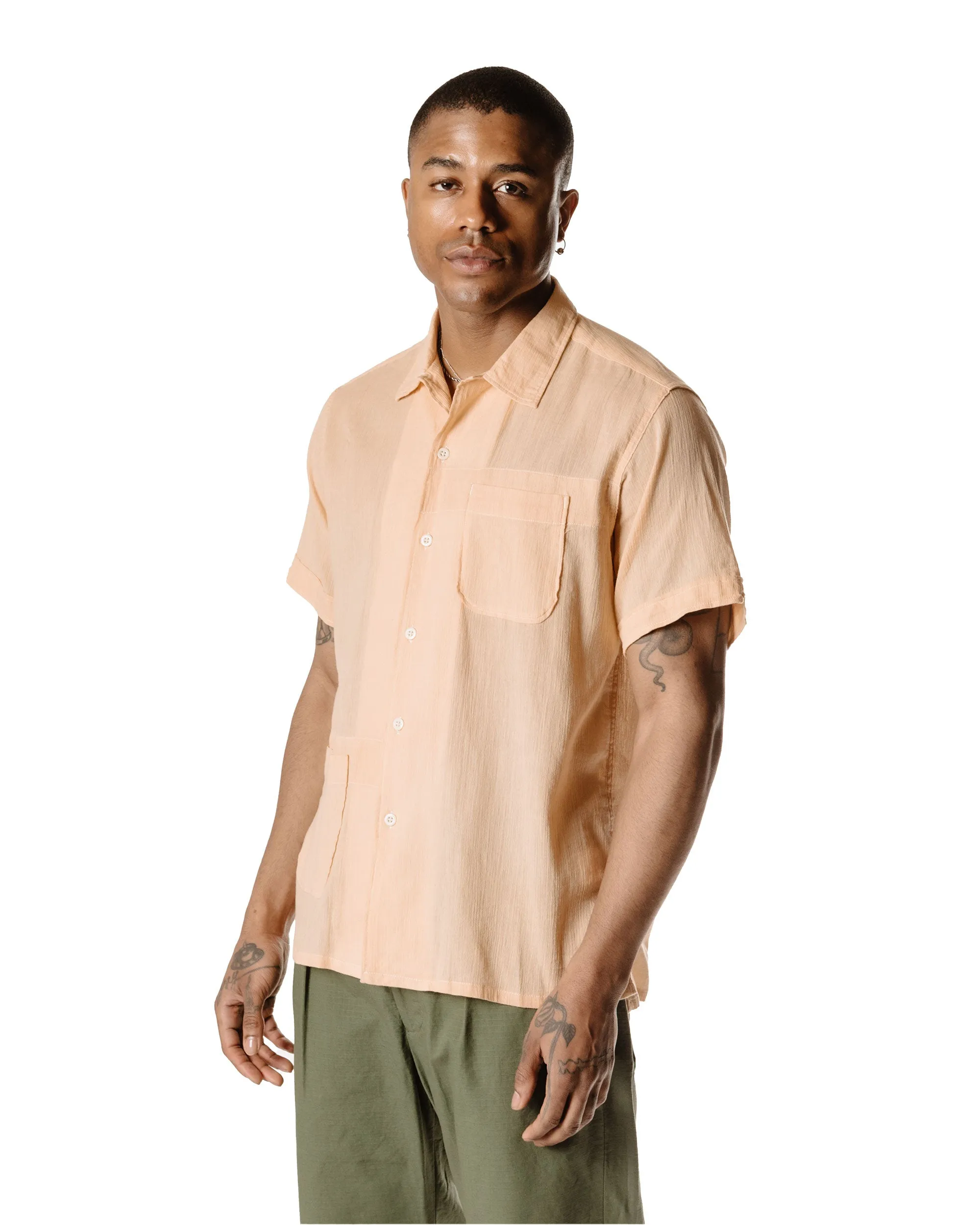 Engineered Garments Camp Shirt Coral Cotton Crepe sold by Lost & Found product image thumbnail 3