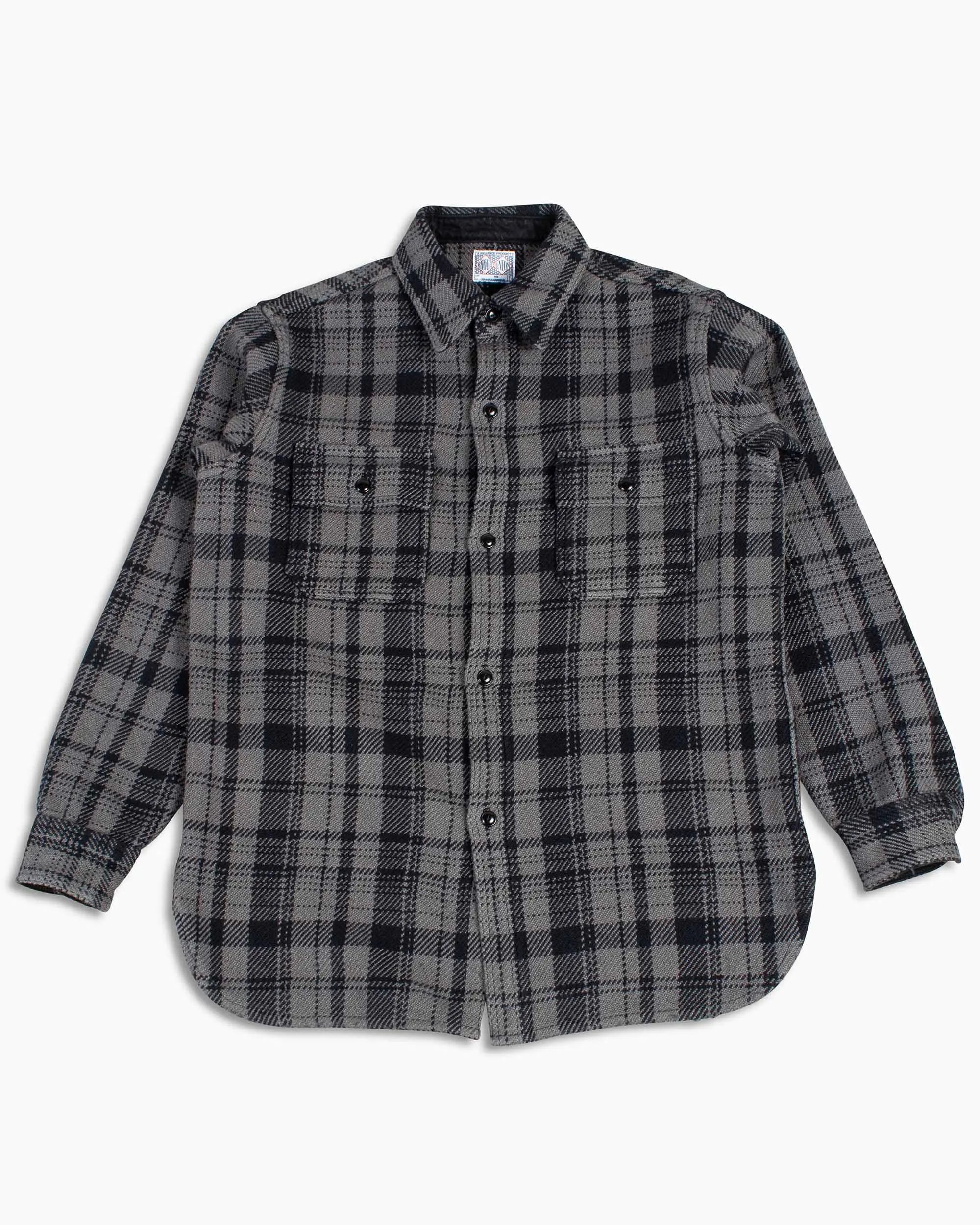 The Real McCoy's MS22101 8HU Heavy Weight Flannel Shirt Grey sold by Lost & Found