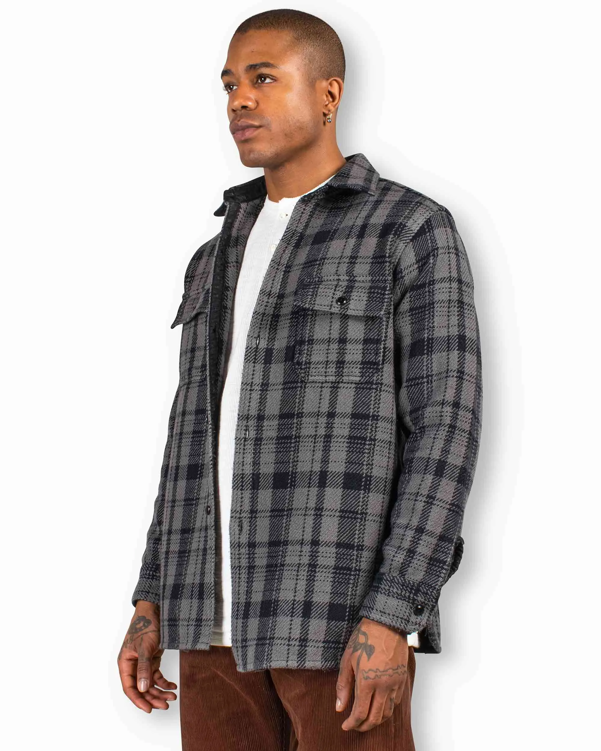 The Real McCoy's MS22101 8HU Heavy Weight Flannel Shirt Grey sold by Lost & Found product image thumbnail 4