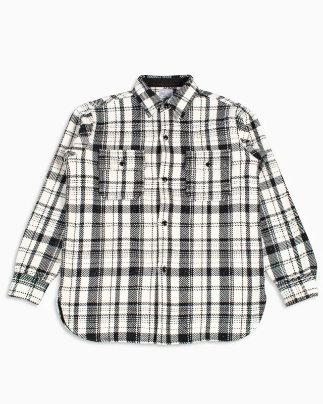 The Real McCoy's MS22101 8HU Heavy Weight Flannel Shirt White sold by Lost & Found