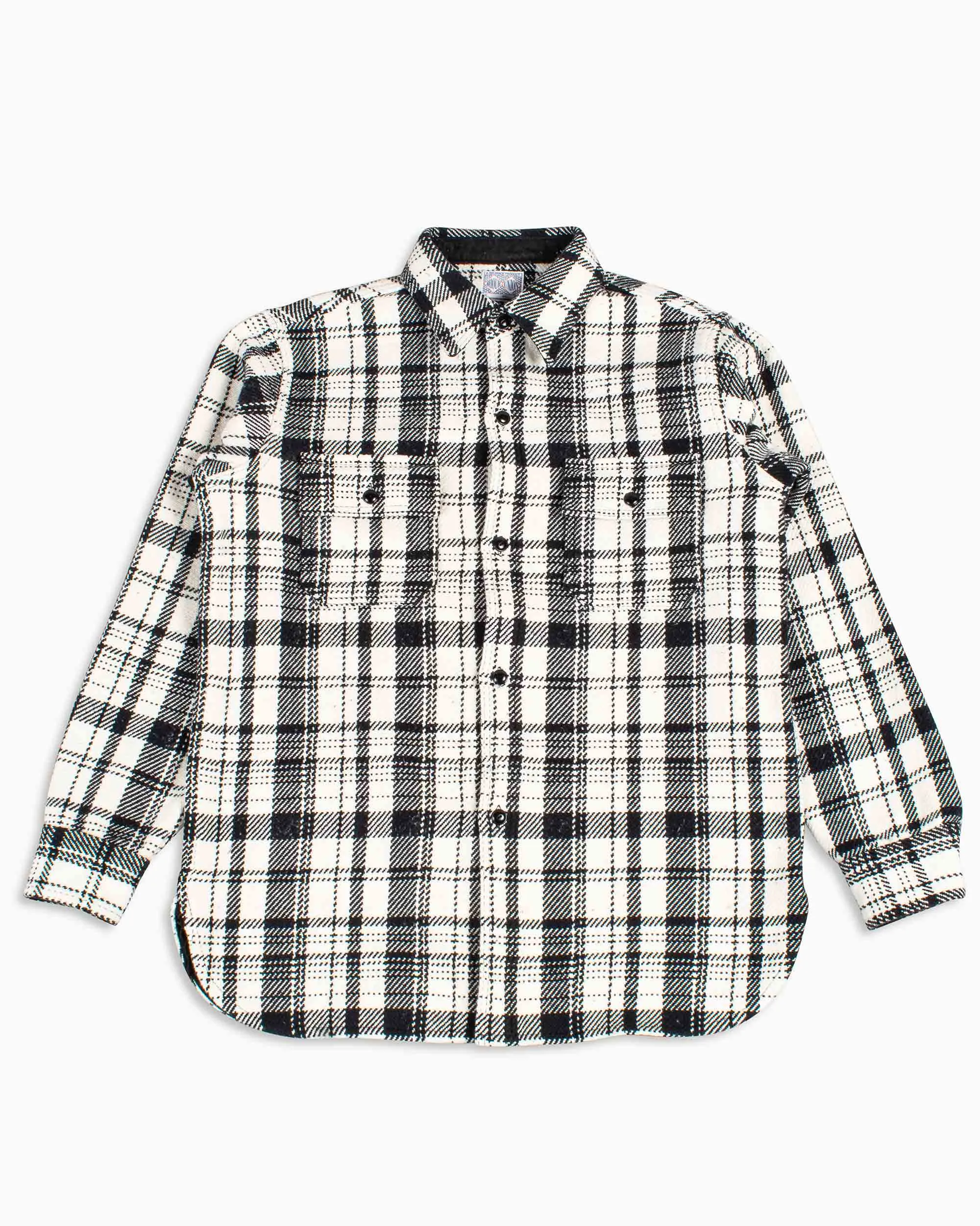 The Real McCoy's MS22101 8HU Heavy Weight Flannel Shirt White sold by Lost & Found