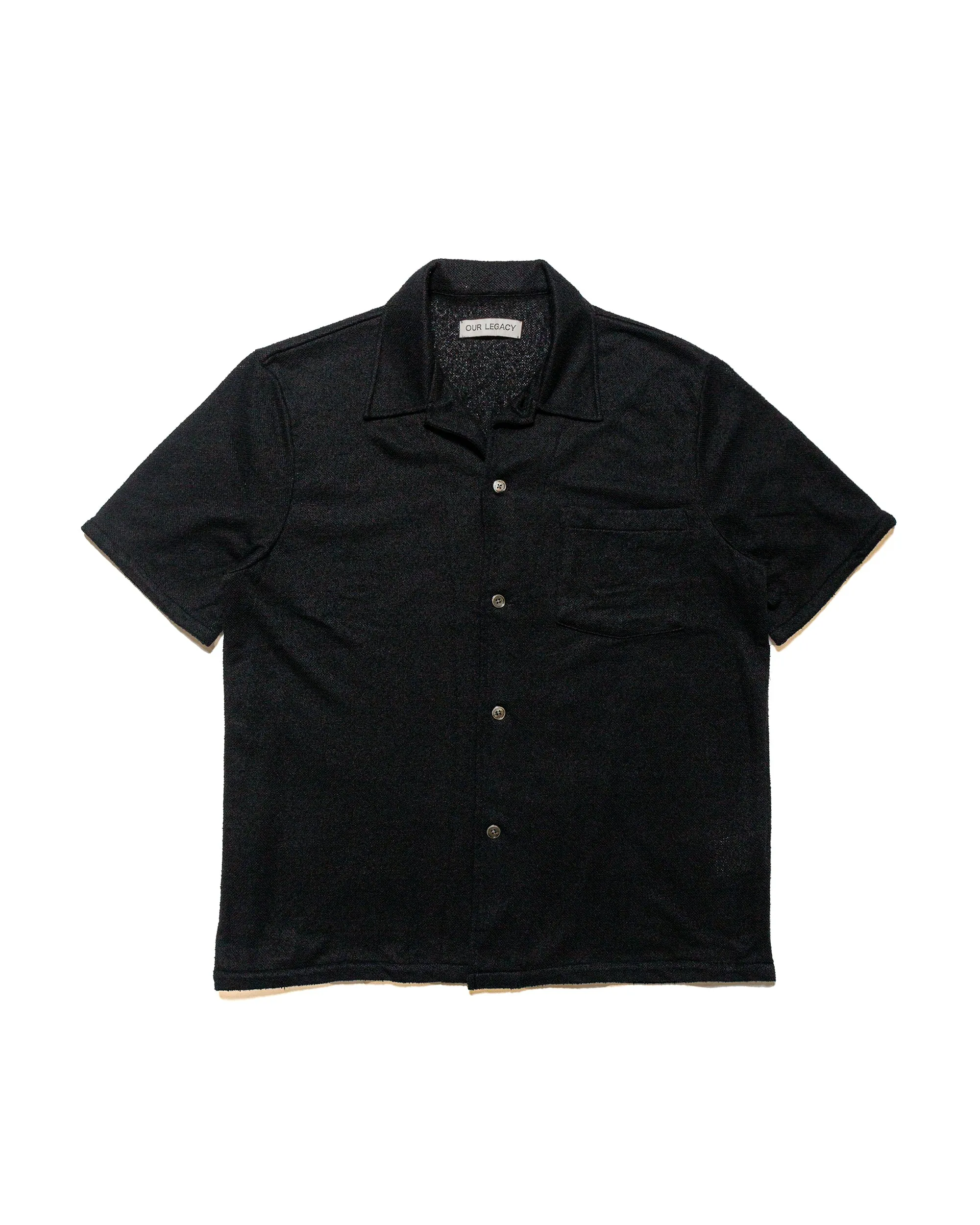 Our Legacy Box Shirt Shortsleeve Black Boucle sold by Lost & Found
