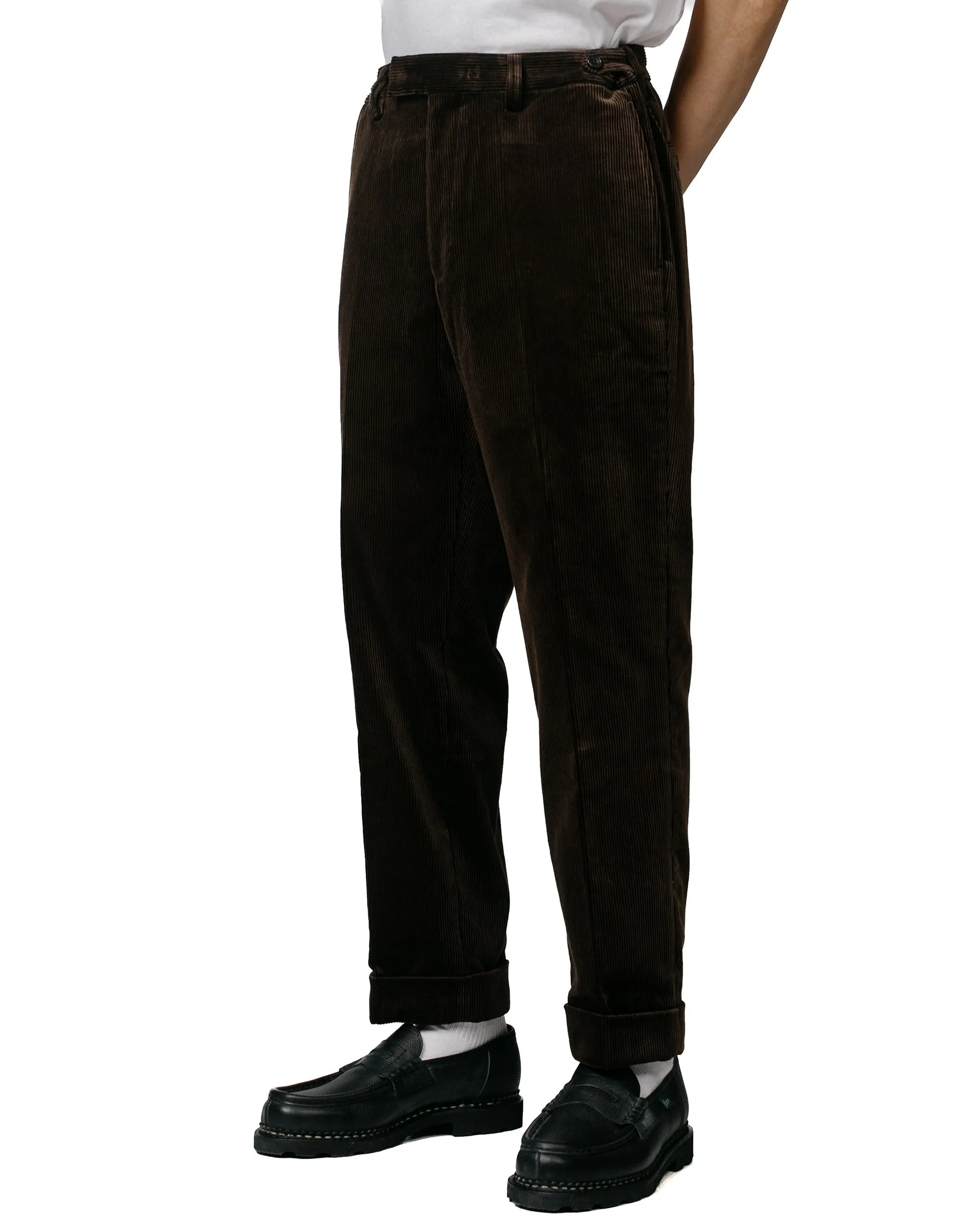 Beams Plus Ivy Trousers Ankle-Cut Corduroy Dark Brown sold by Lost & Found product image thumbnail 2