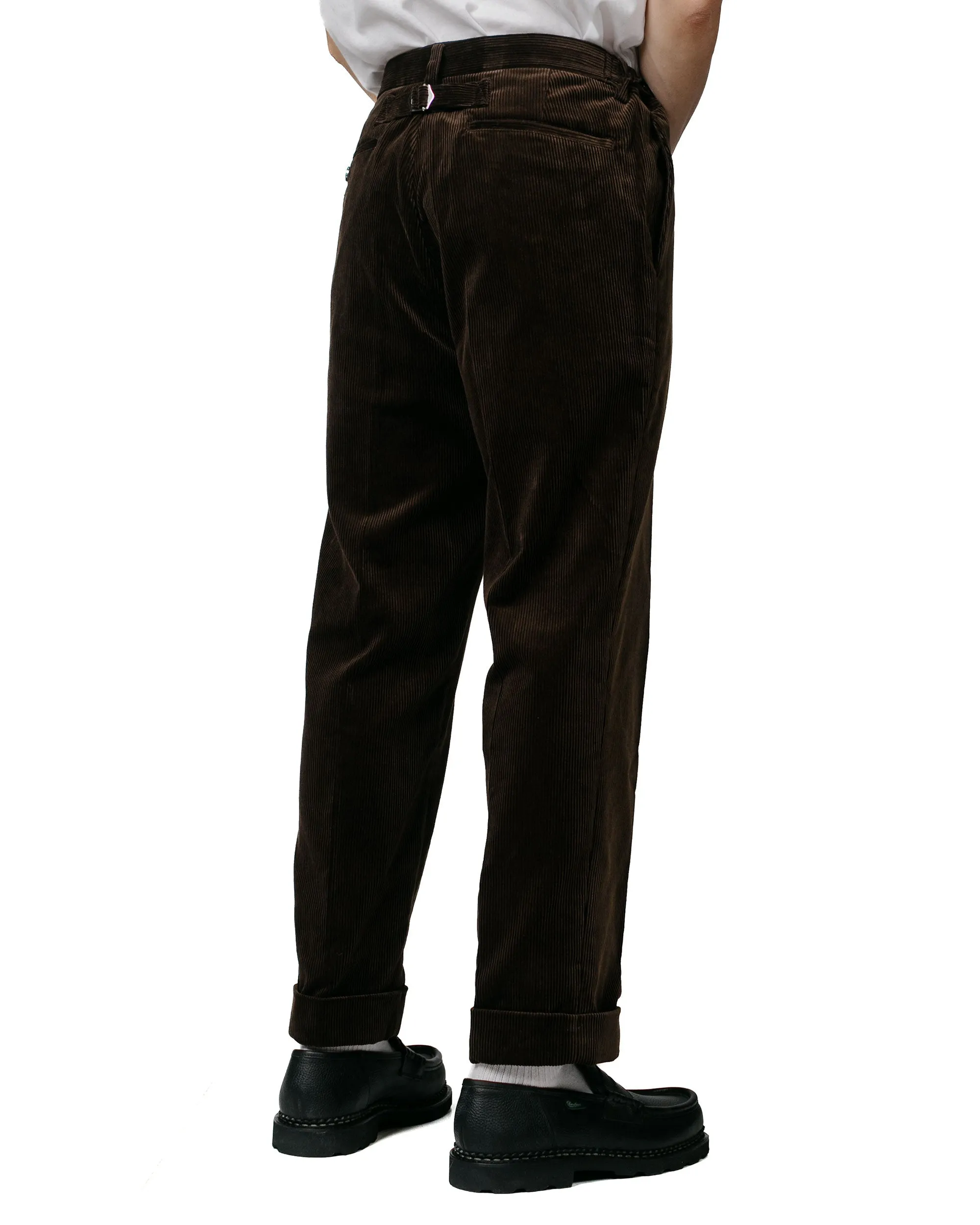 Beams Plus Ivy Trousers Ankle-Cut Corduroy Dark Brown sold by Lost & Found product image thumbnail 3