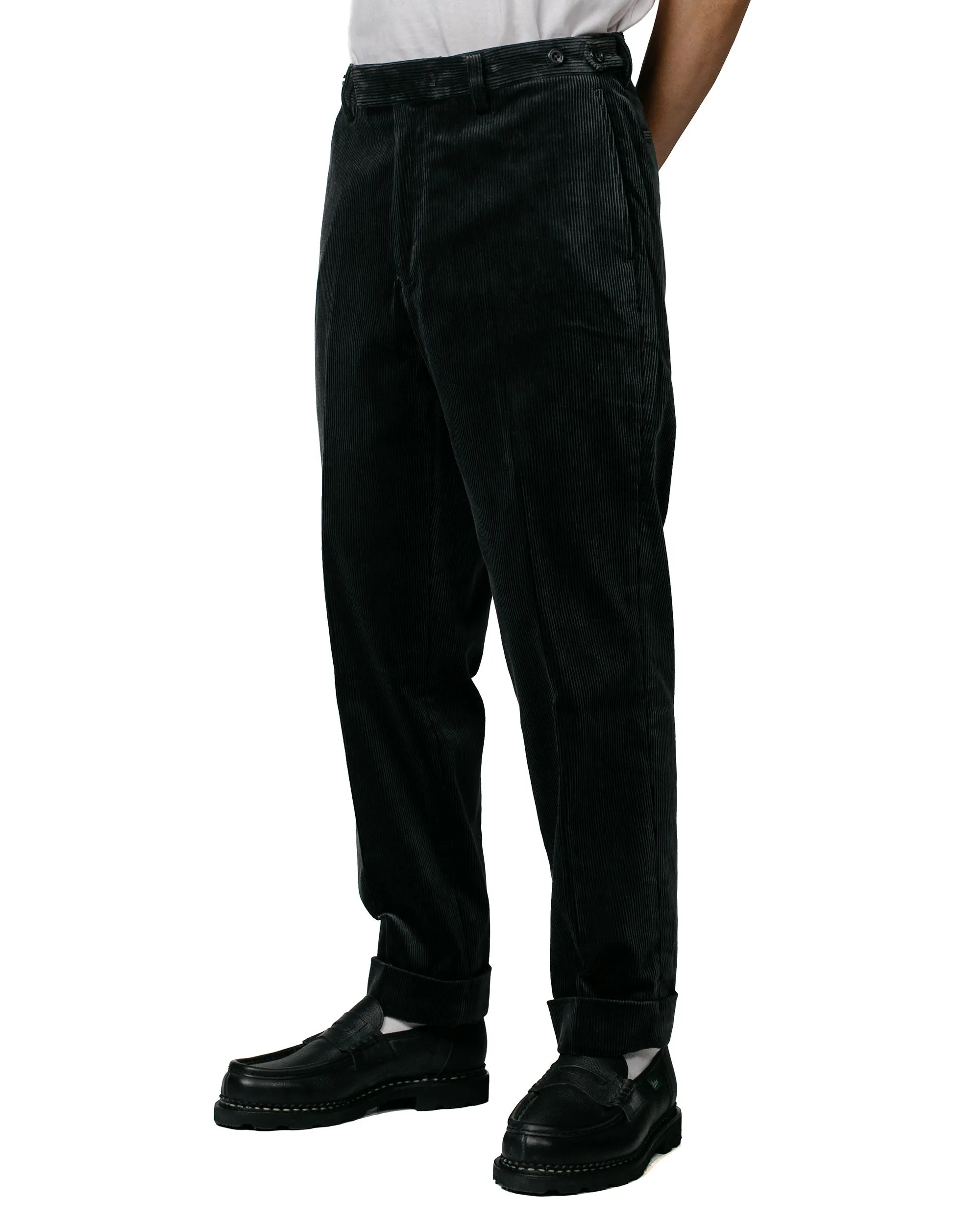 Beams Plus Ivy Trousers Ankle-Cut Corduroy Charcoal Grey sold by Lost & Found product image thumbnail 2
