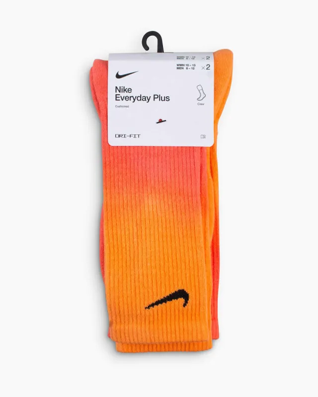 Nike Everyday Plus Cushioned Crew Socks Orange (2 Pack) sold by Lost & Found