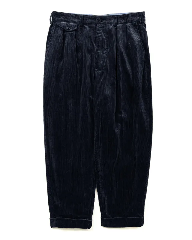 Beams Plus 2Pleats Corduroy Navy sold by Lost & Found