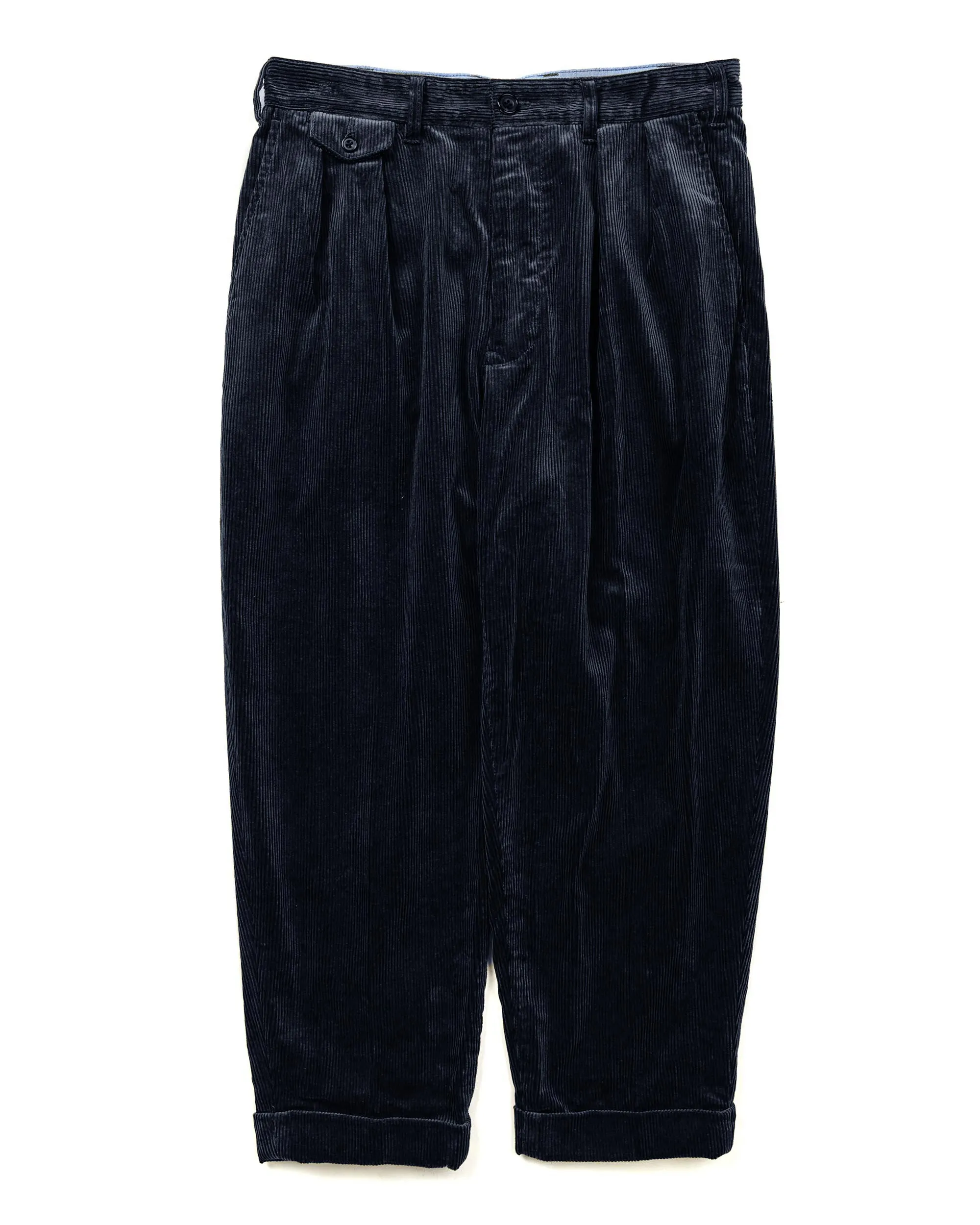 Beams Plus 2Pleats Corduroy Navy sold by Lost & Found