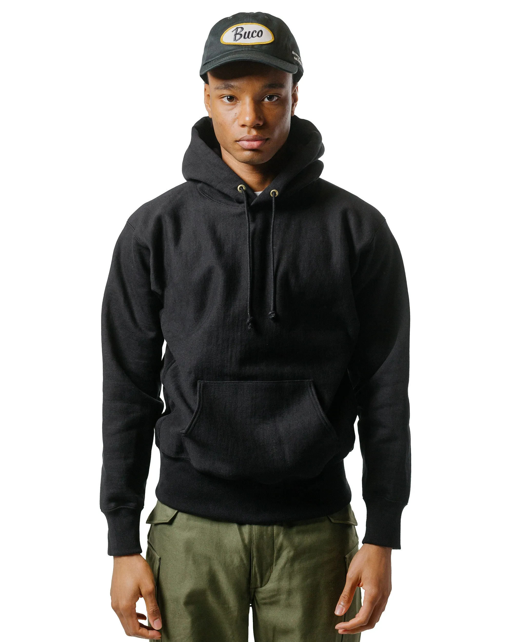 The Real McCoy's MC20113 Heavyweight Hooded Sweatshirt Black sold by Lost & Found product image thumbnail 2