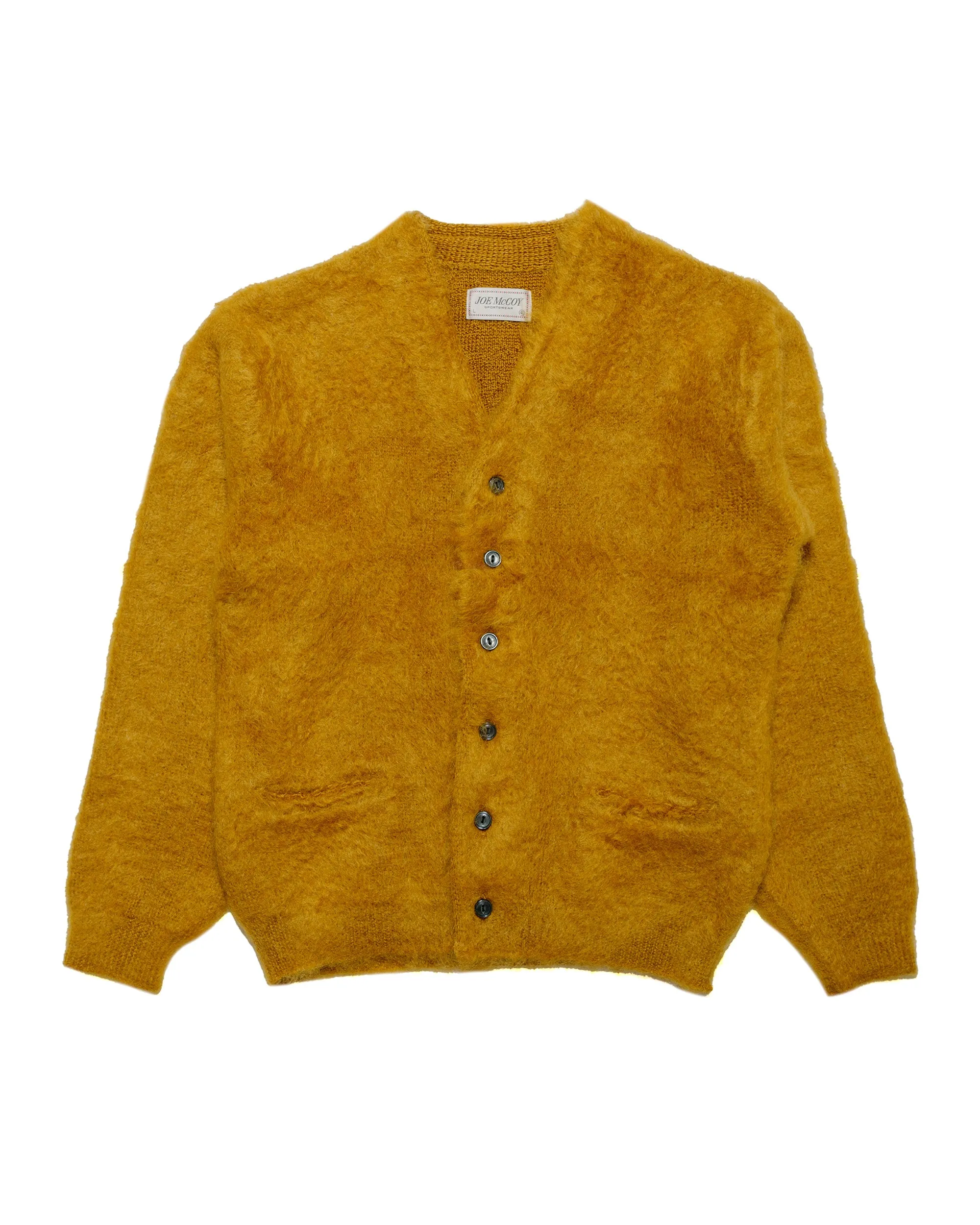 The Real McCoy's MC19103 JM Mohair Cardigan Mustard sold by Lost & Found
