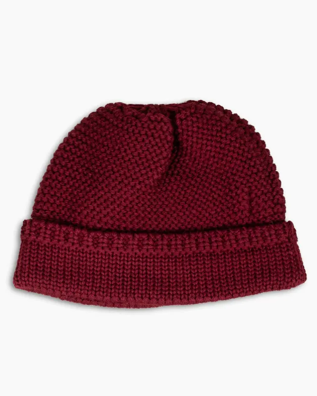 The Real McCoy's MA22109 Fisherman's Knit Cap Maroon sold by Lost & Found