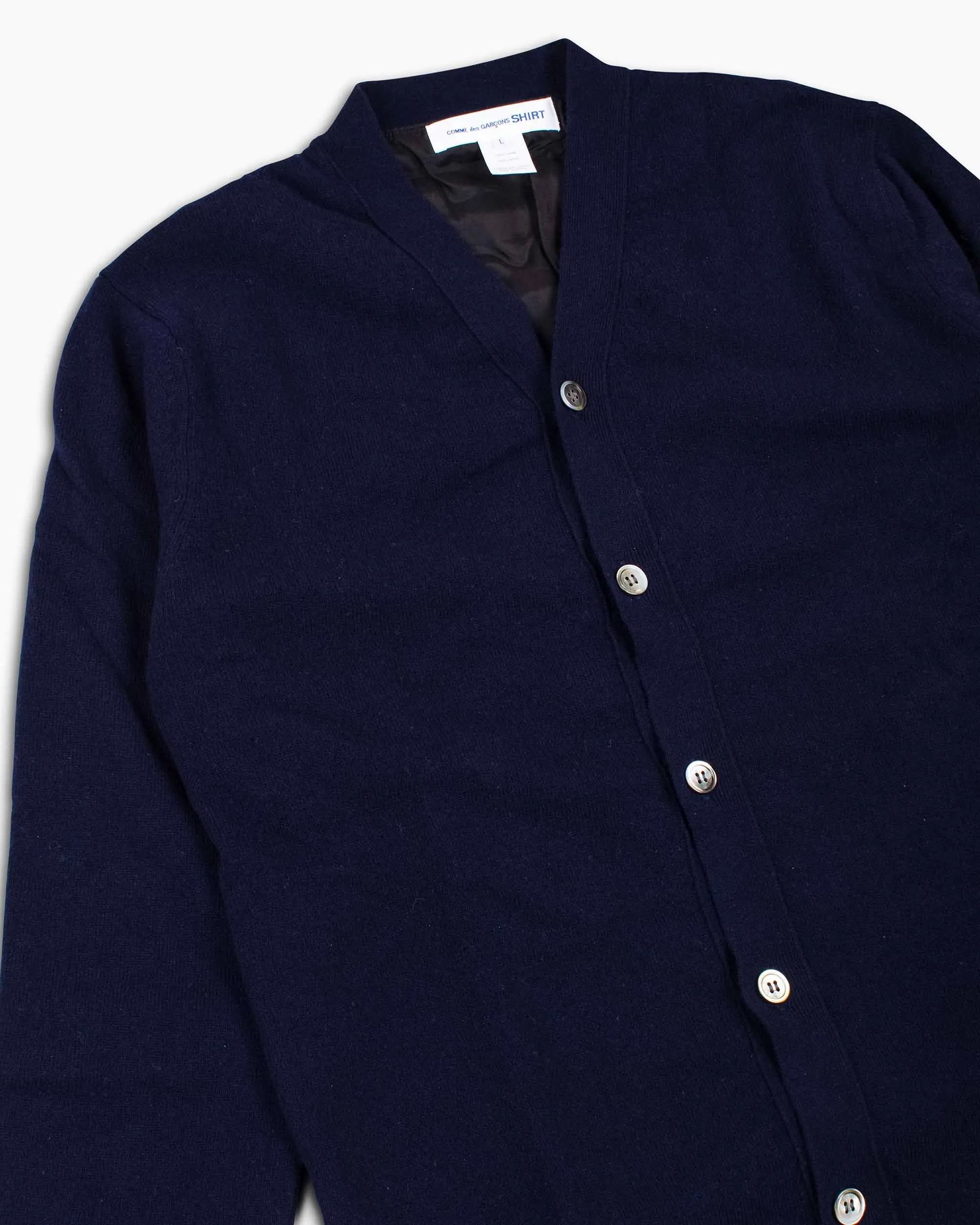 Comme des Garçons SHIRT Fully Lambswool Cupro Cardigan Navy sold by Lost & Found product image thumbnail 5