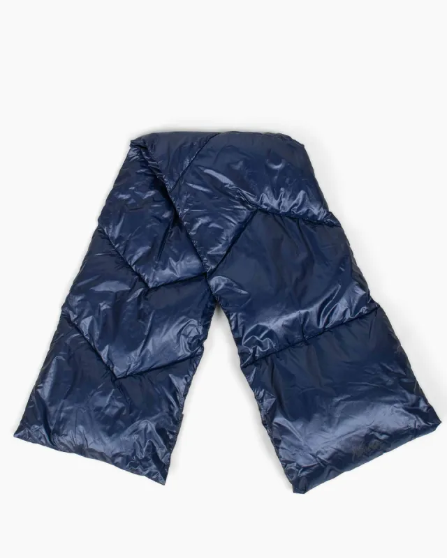 Nanga Portable Light Down Muffler Navy sold by Lost & Found
