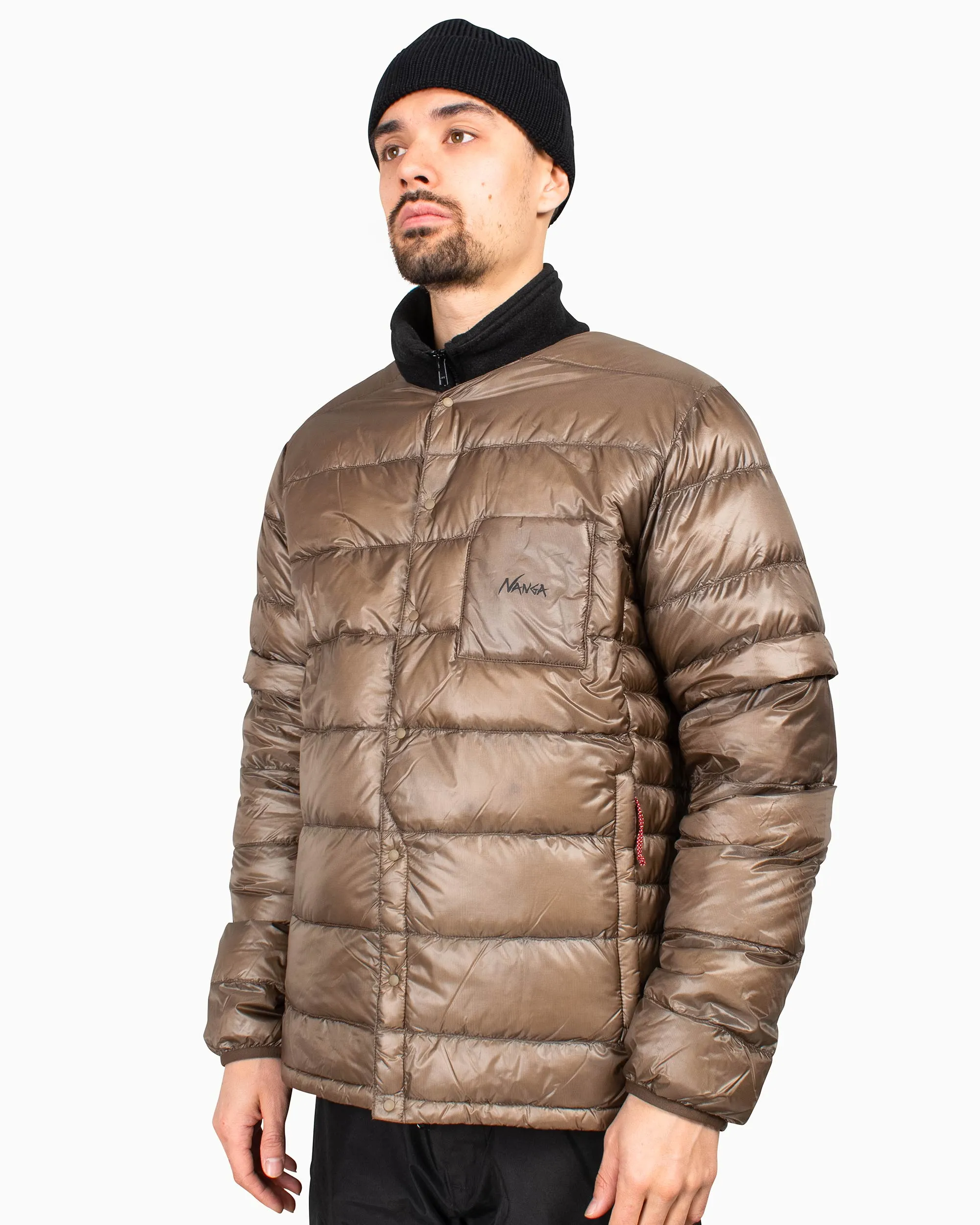 Nanga Inner Down Cardigan Detachable Sleeve Mocha sold by Lost & Found product image thumbnail 4