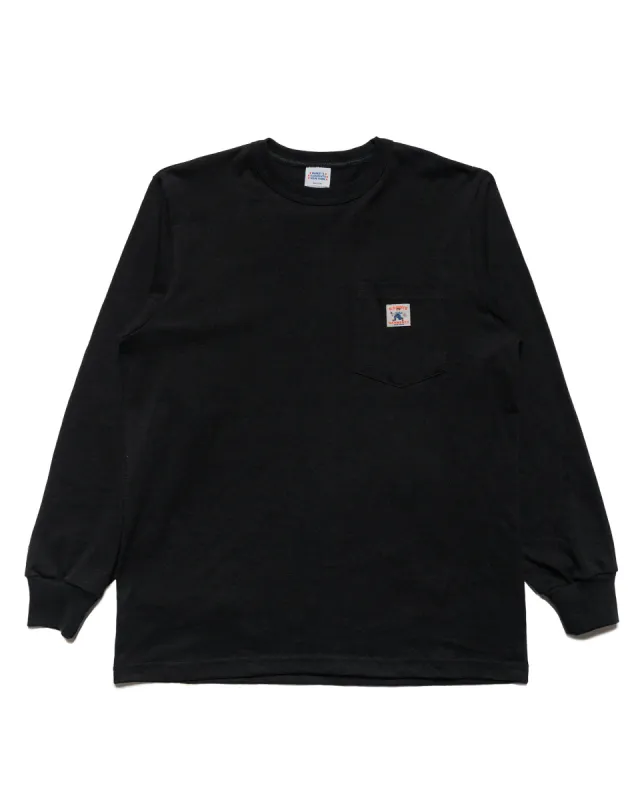 Randy's Garments Long-Sleeve Pocket Tee Black sold by Lost & Found