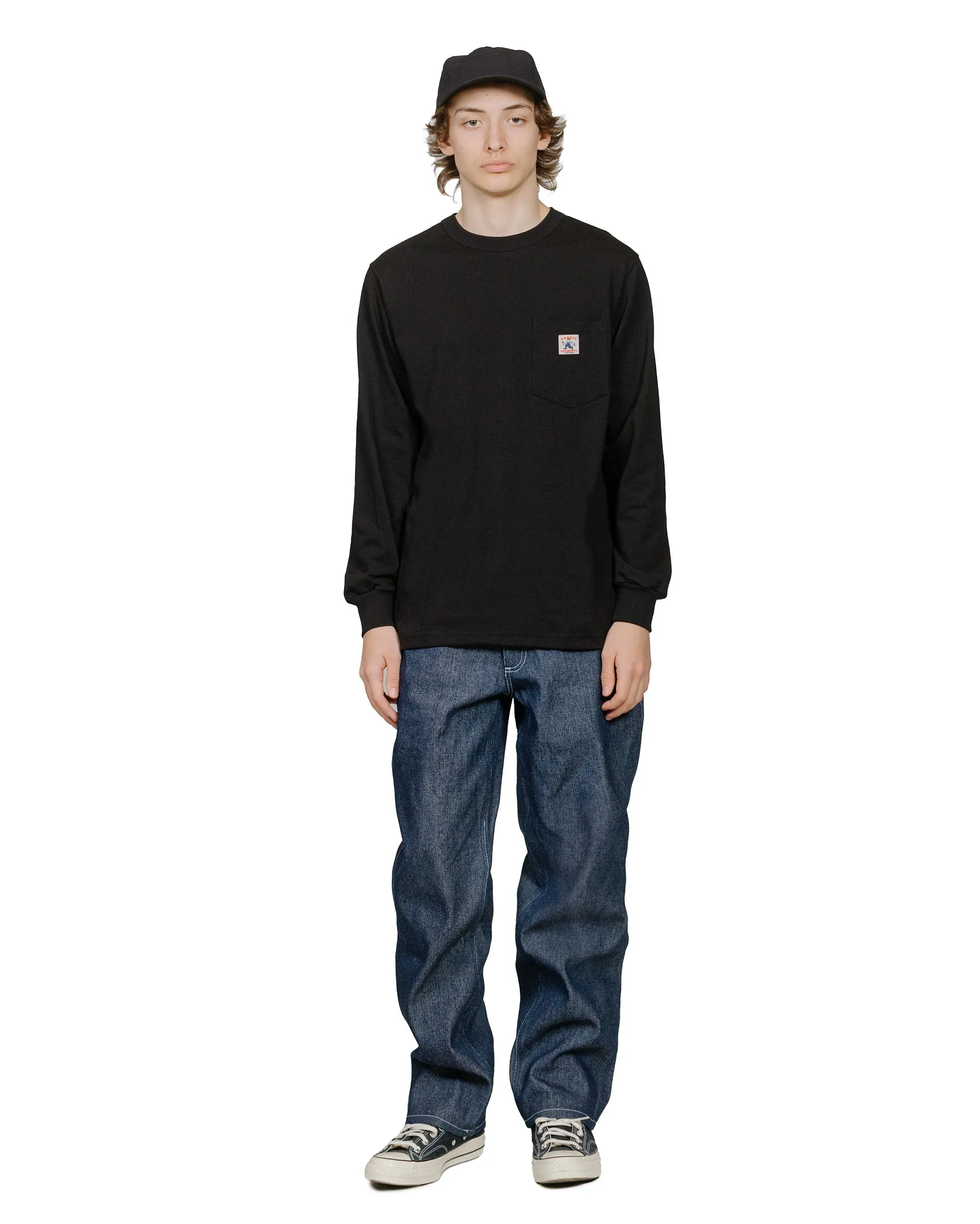 Randy's Garments Long-Sleeve Pocket Tee Black sold by Lost & Found product image thumbnail 4