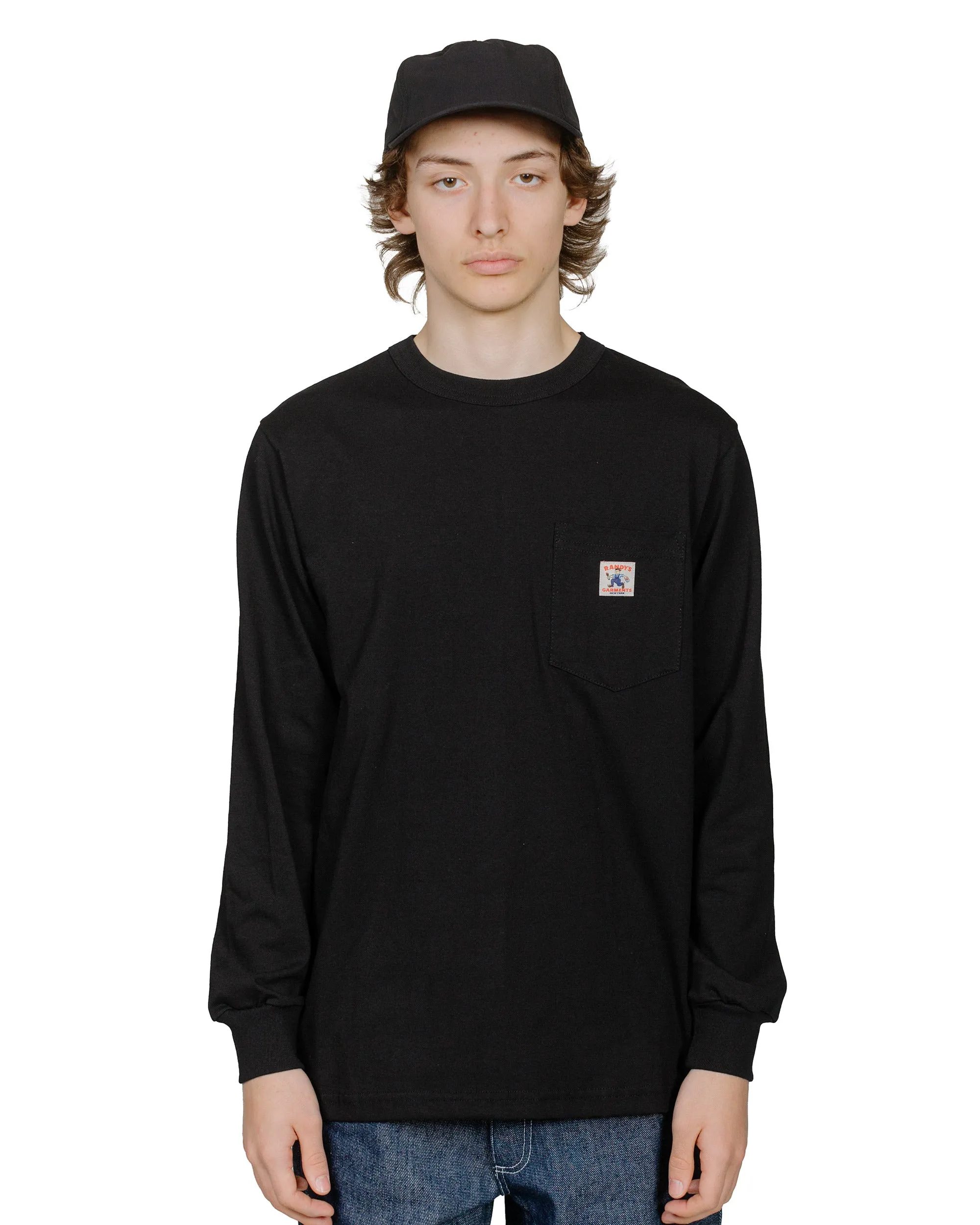 Randy's Garments Long-Sleeve Pocket Tee Black sold by Lost & Found product image thumbnail 2