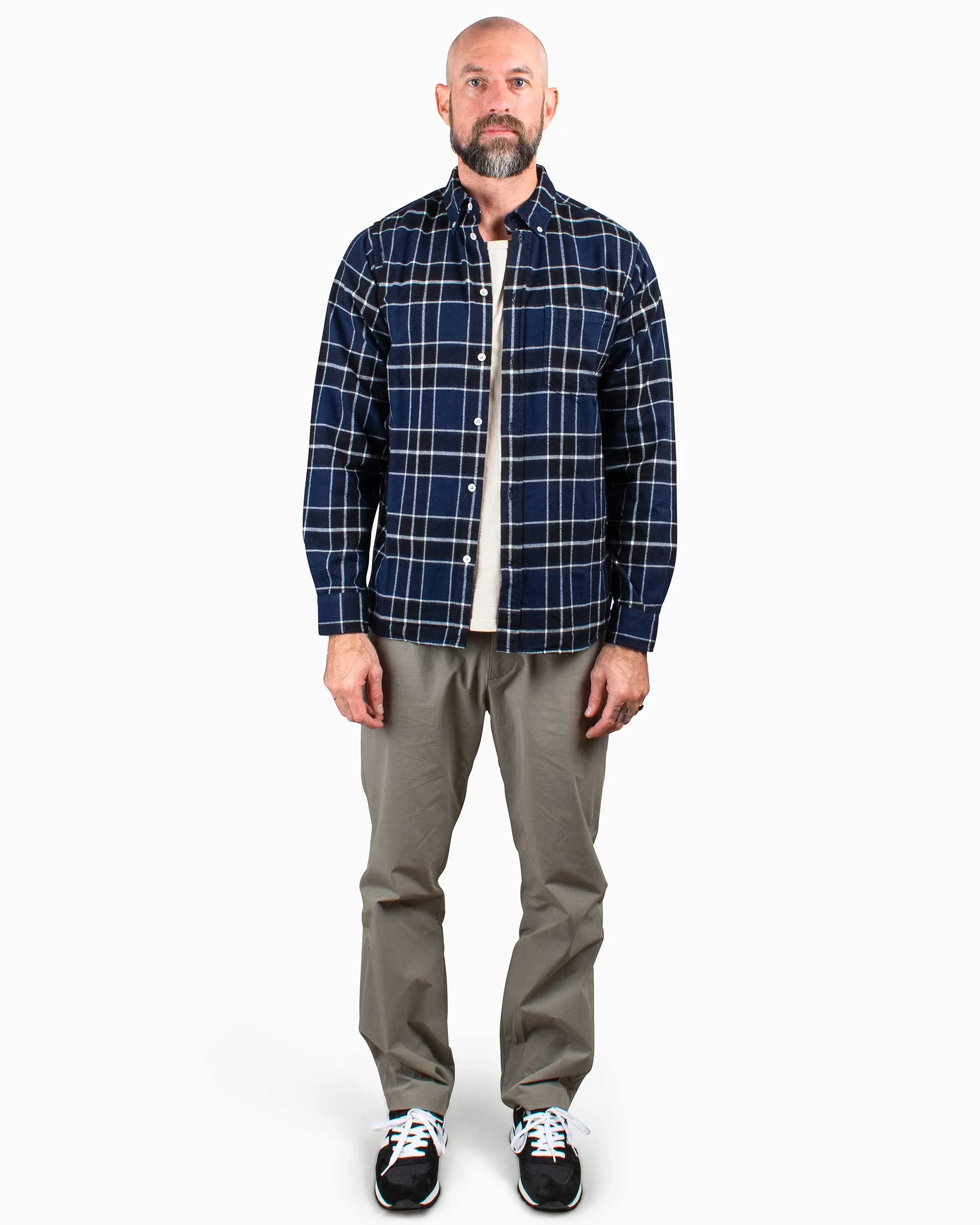 Norse Projects Anton Brushed Flannel Check Dark Navy sold by Lost & Found product image thumbnail 2