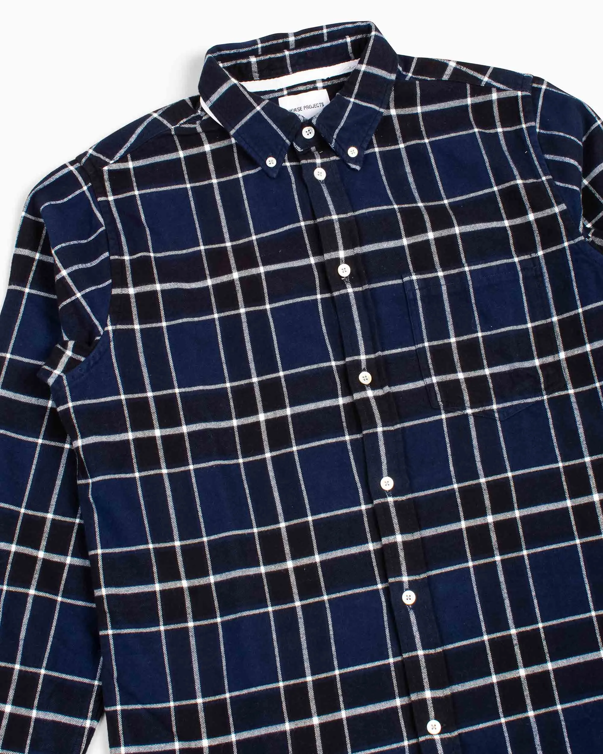 Norse Projects Anton Brushed Flannel Check Dark Navy sold by Lost & Found product image thumbnail 5