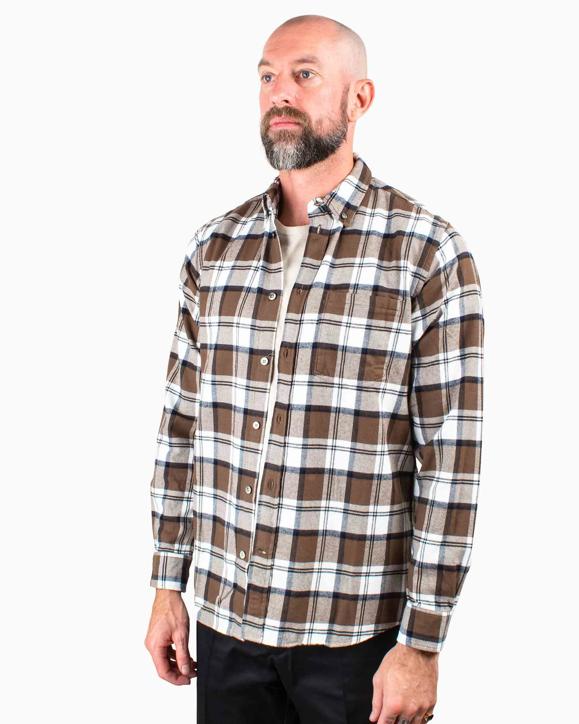 Norse Projects Anton Brushed Flannel Check Taupe sold by Lost & Found product image thumbnail 4