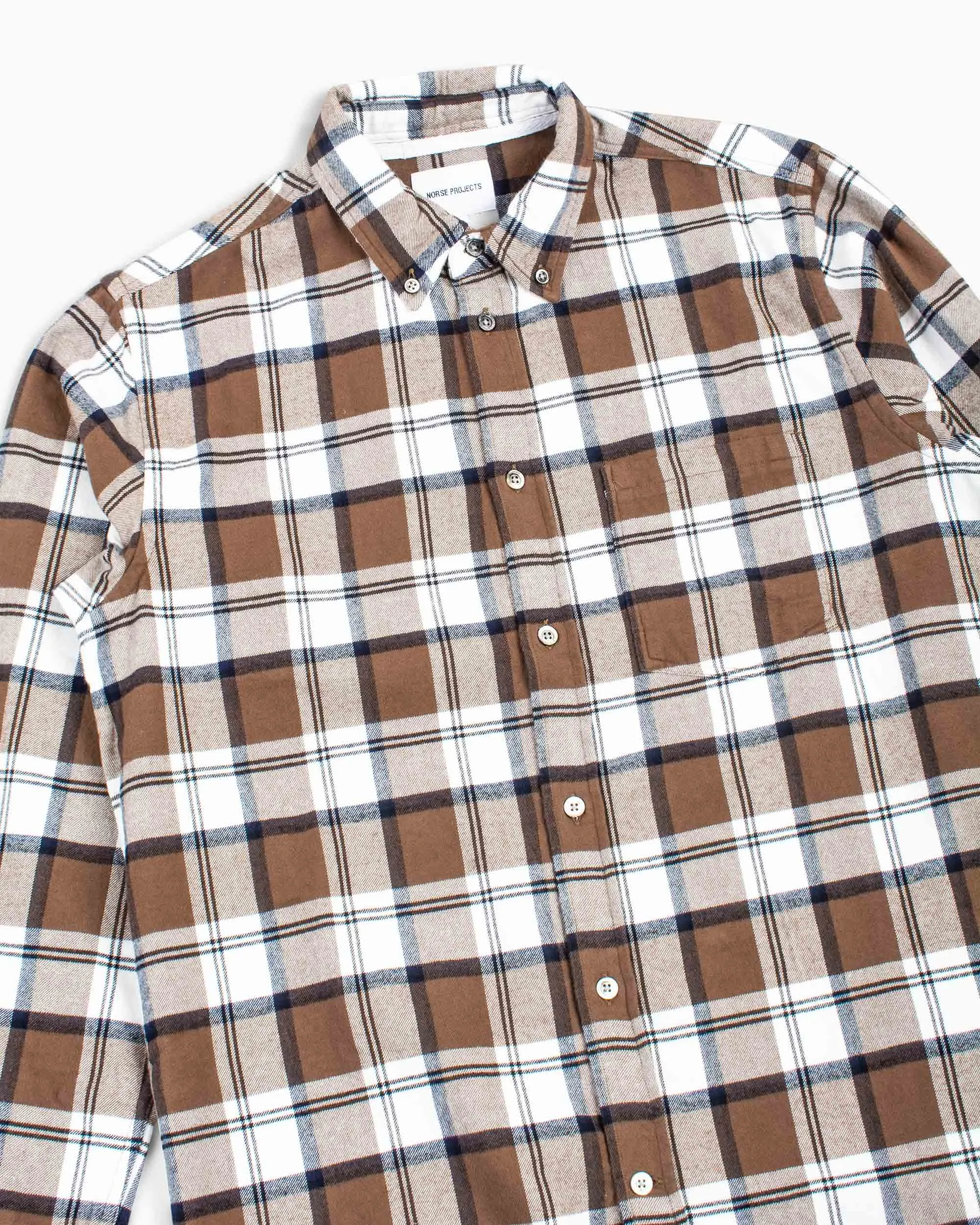 Norse Projects Anton Brushed Flannel Check Taupe sold by Lost & Found product image thumbnail 5