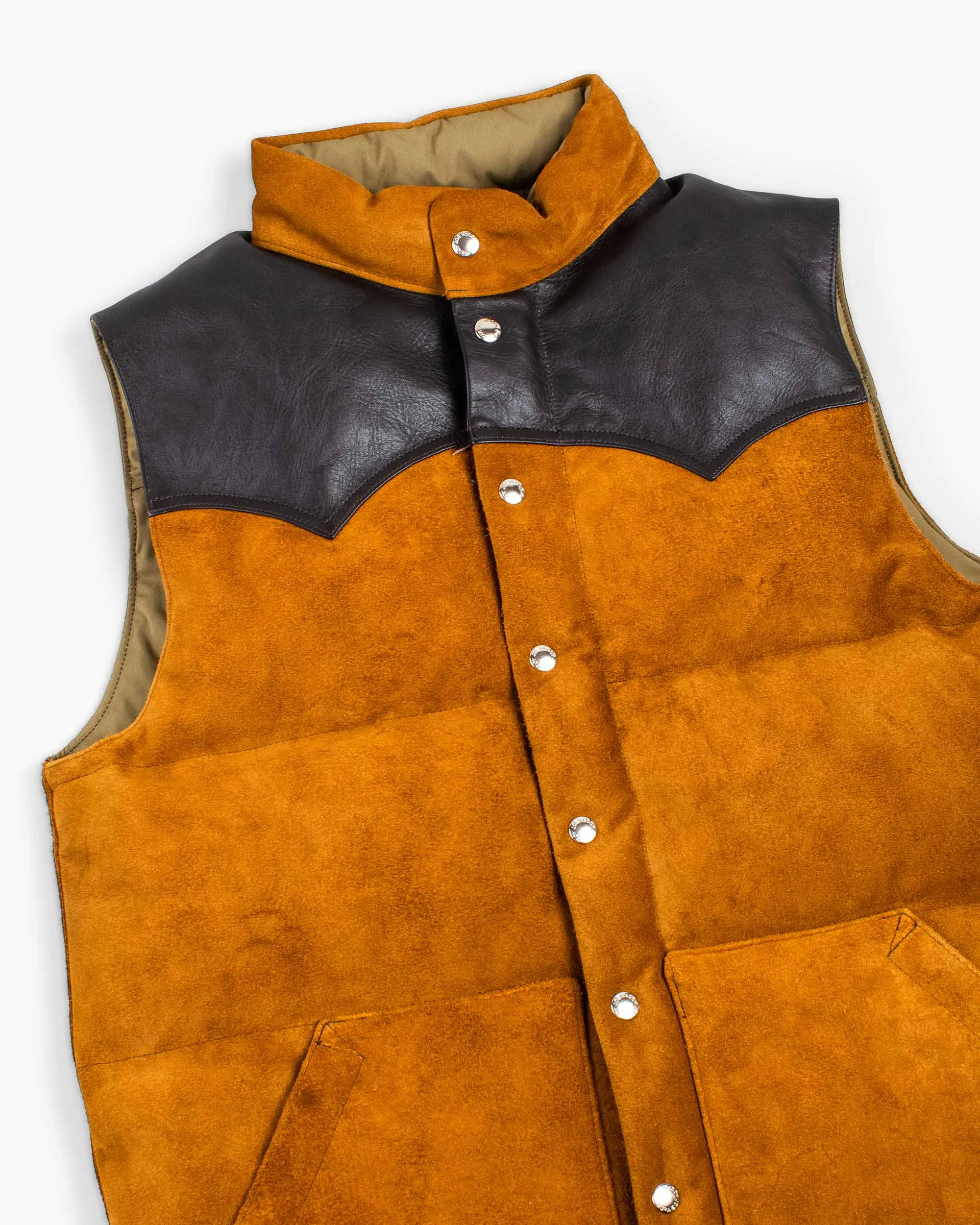 The Real McCoy's MJ22120 Roughout Down Vest Raw Sienna sold by Lost & Found product image thumbnail 5