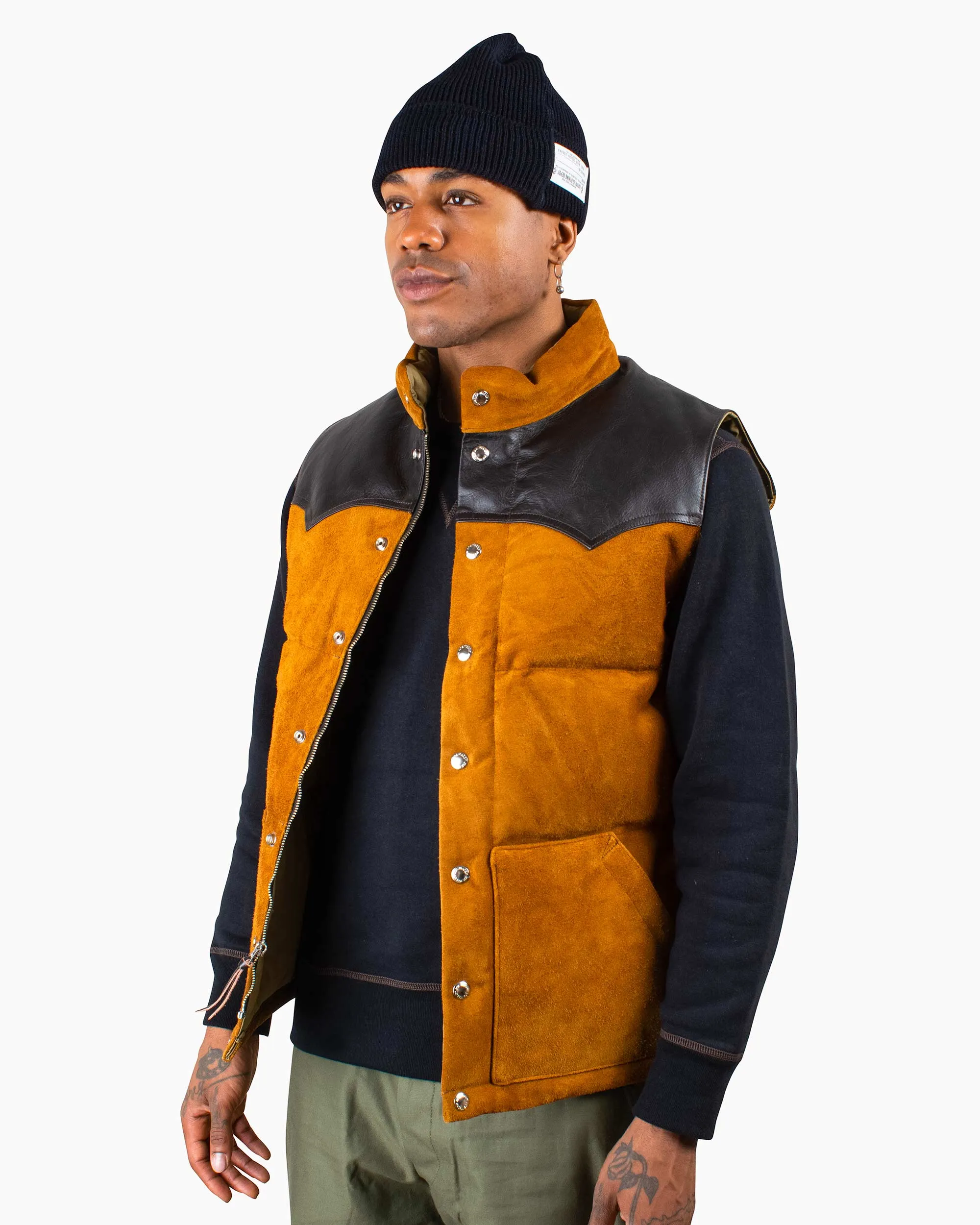 The Real McCoy's MJ22120 Roughout Down Vest Raw Sienna sold by Lost & Found product image thumbnail 4