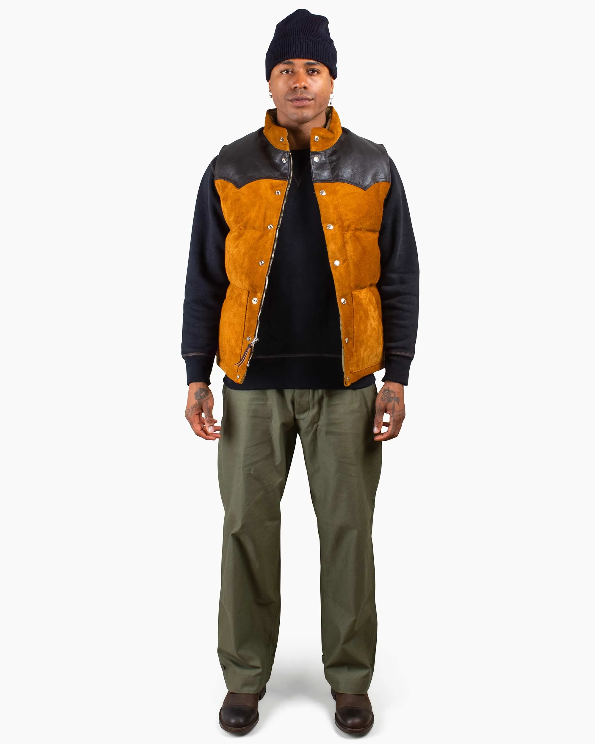 The Real McCoy's MJ22120 Roughout Down Vest Raw Sienna sold by Lost & Found product image thumbnail 2