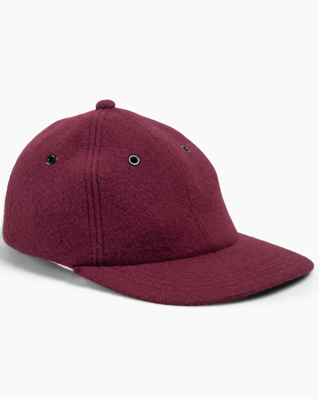 The Real McCoy's MA22105 Wool Baseball Cap Burgundy sold by Lost & Found
