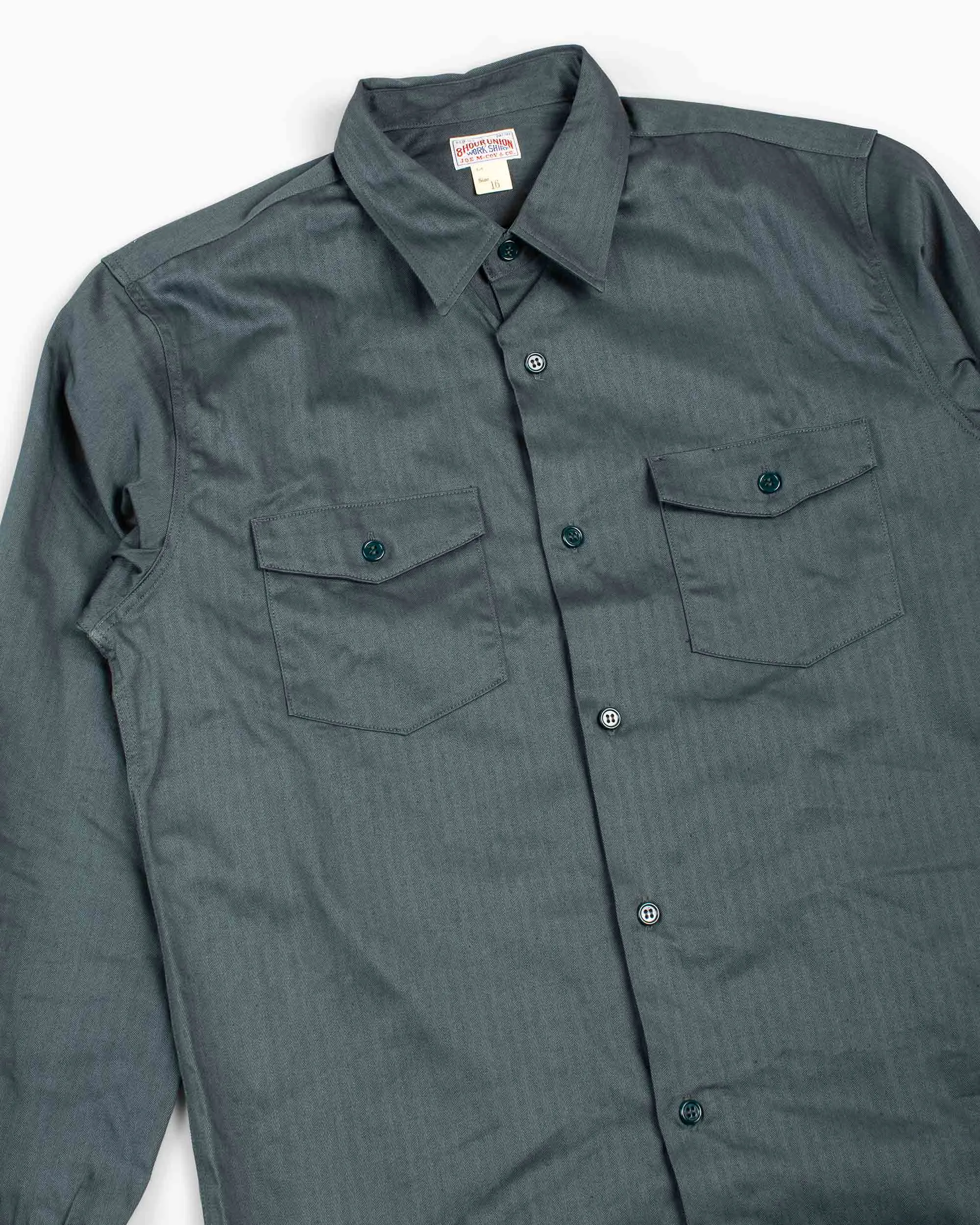 The Real McCoy's MS20010 8HU HBT Workshirt L/S Forest sold by Lost & Found product image thumbnail 5