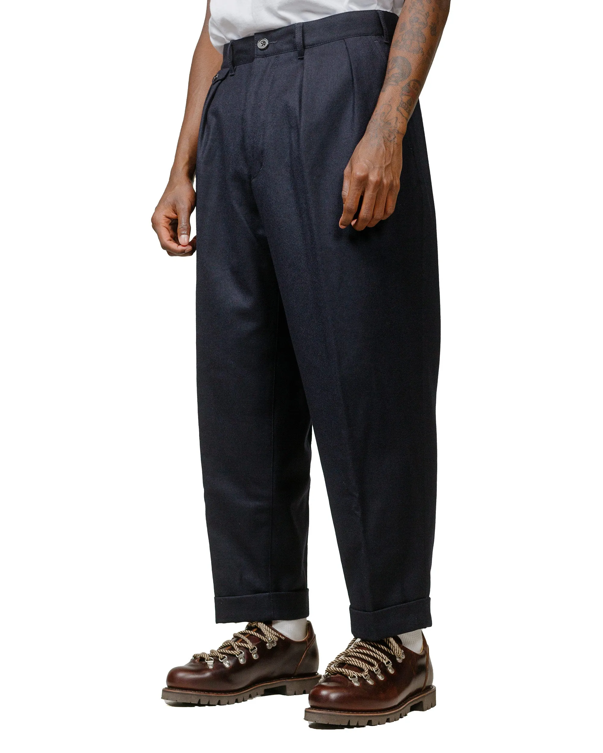 Beams Plus 2Pleats Flannel Navy sold by Lost & Found product image thumbnail 2